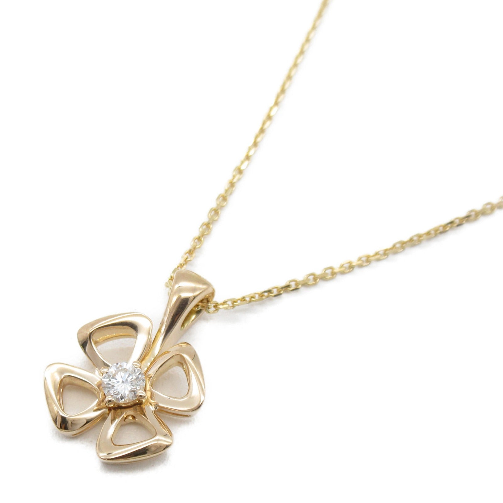 BVLGARI 【激減優惠】18K玫瑰金Fiorever 1P Diamond NC Necklace鑽石項鍊