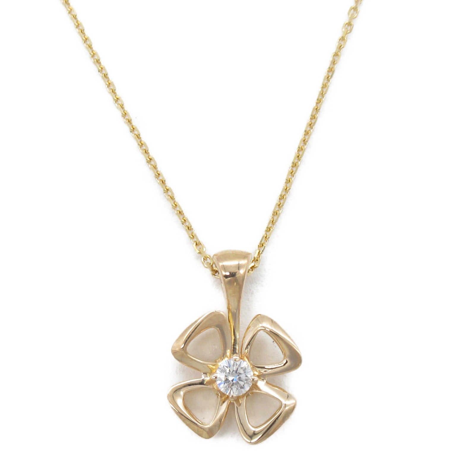 BVLGARI 【激減優惠】18K玫瑰金Fiorever 1P Diamond NC Necklace鑽石項鍊