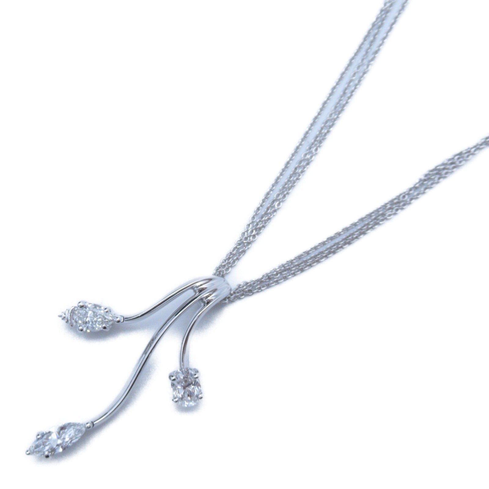 JEWELRY 【激減優惠】18K白金Diamond Necklace 0.349/0.344ct鑽石項鍊