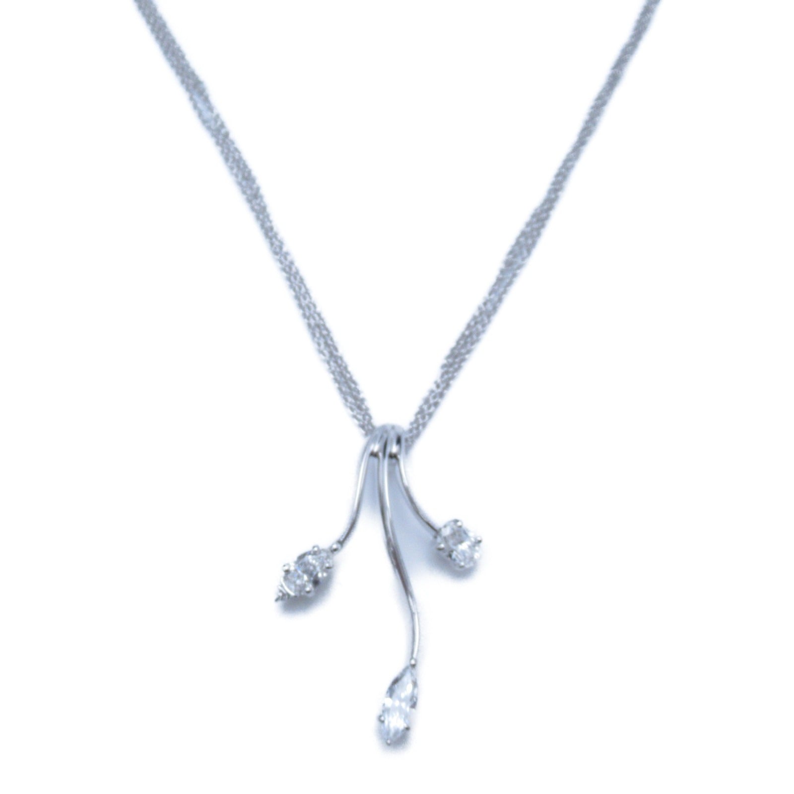 JEWELRY 【激減優惠】18K白金Diamond Necklace 0.349/0.344ct鑽石項鍊