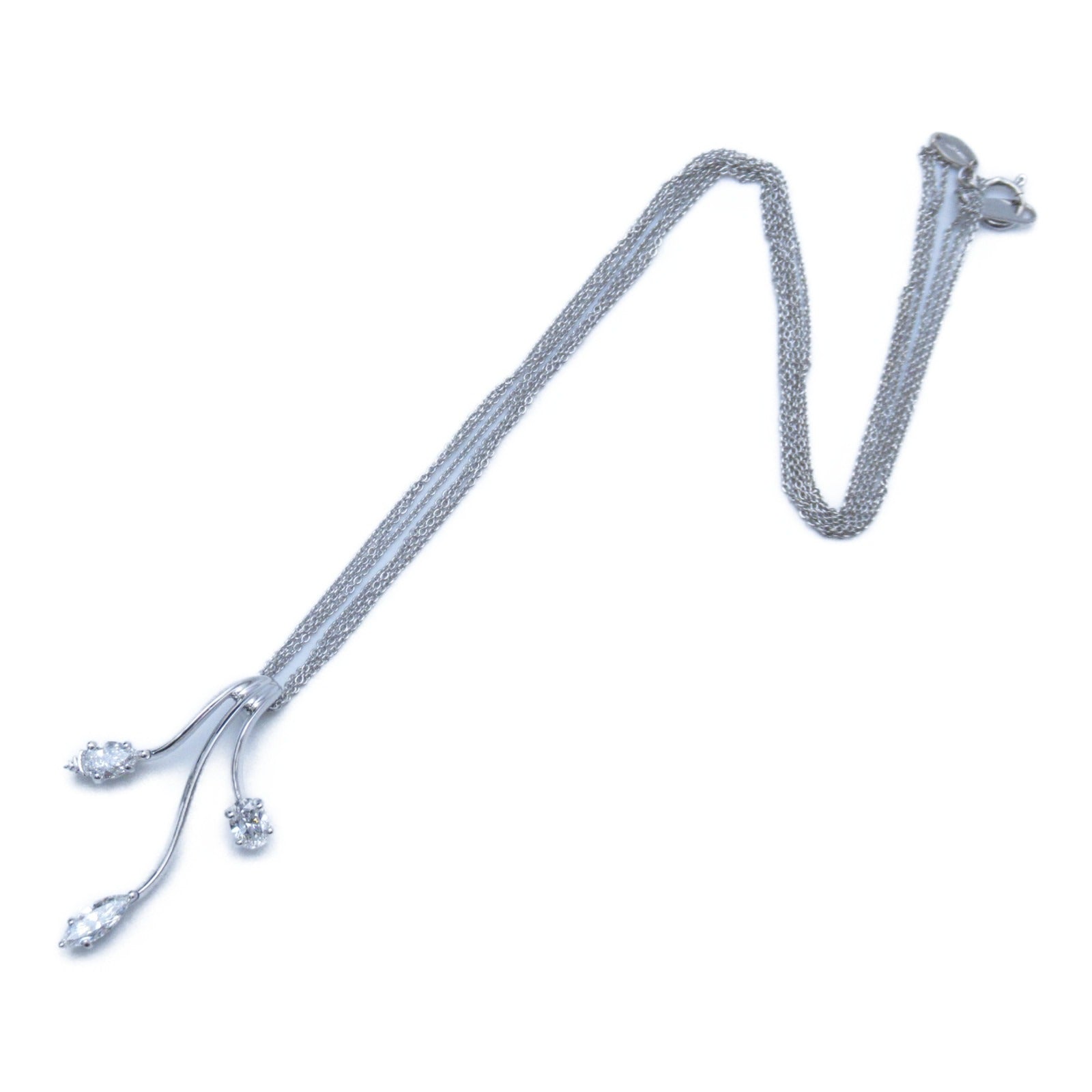JEWELRY 【激減優惠】18K白金Diamond Necklace 0.349/0.344ct鑽石項鍊