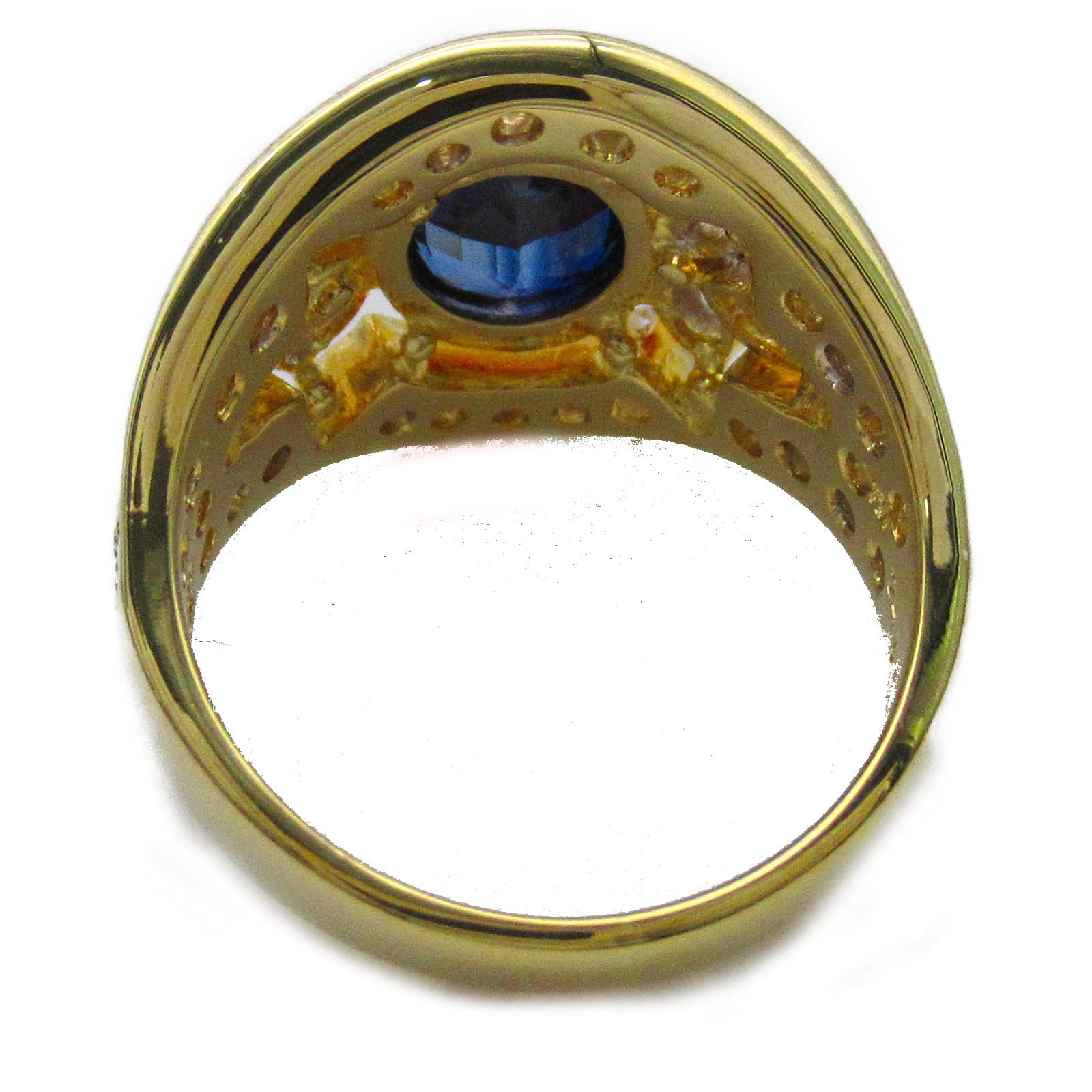 JEWELRY 【激減優惠】18K黄金Sapphire Diamond Ring 2.45ct藍寶石/1.16ct鑽石戒指US#6.5