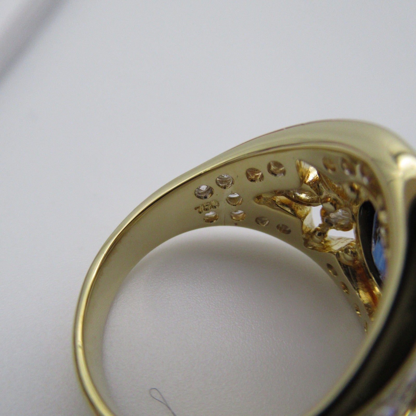 JEWELRY 【激減優惠】18K黄金Sapphire Diamond Ring 2.45ct藍寶石/1.16ct鑽石戒指US#6.5
