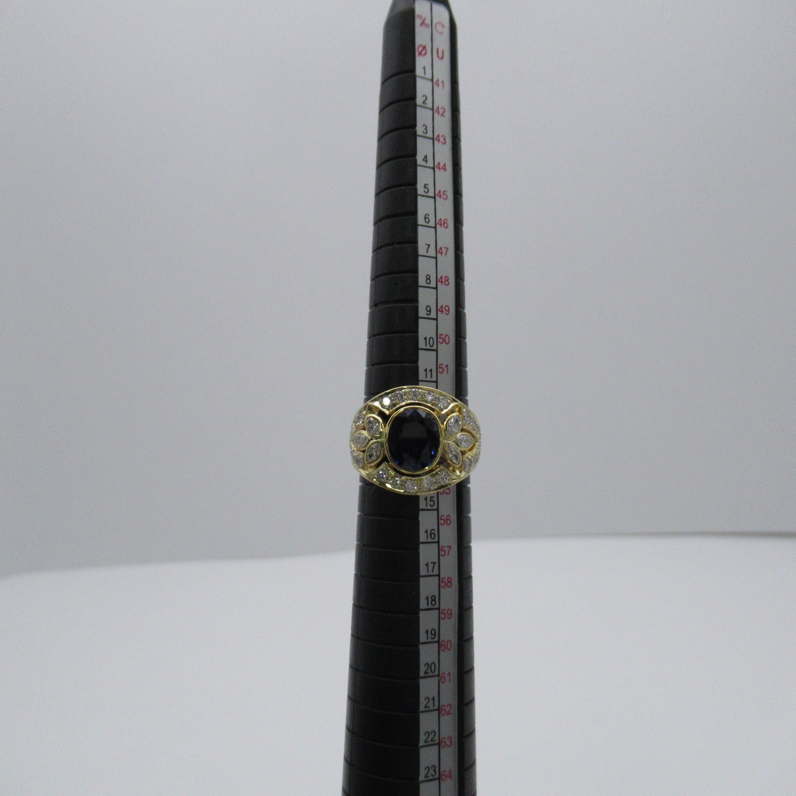 JEWELRY 【激減優惠】18K黄金Sapphire Diamond Ring 2.45ct藍寶石/1.16ct鑽石戒指US#6.5
