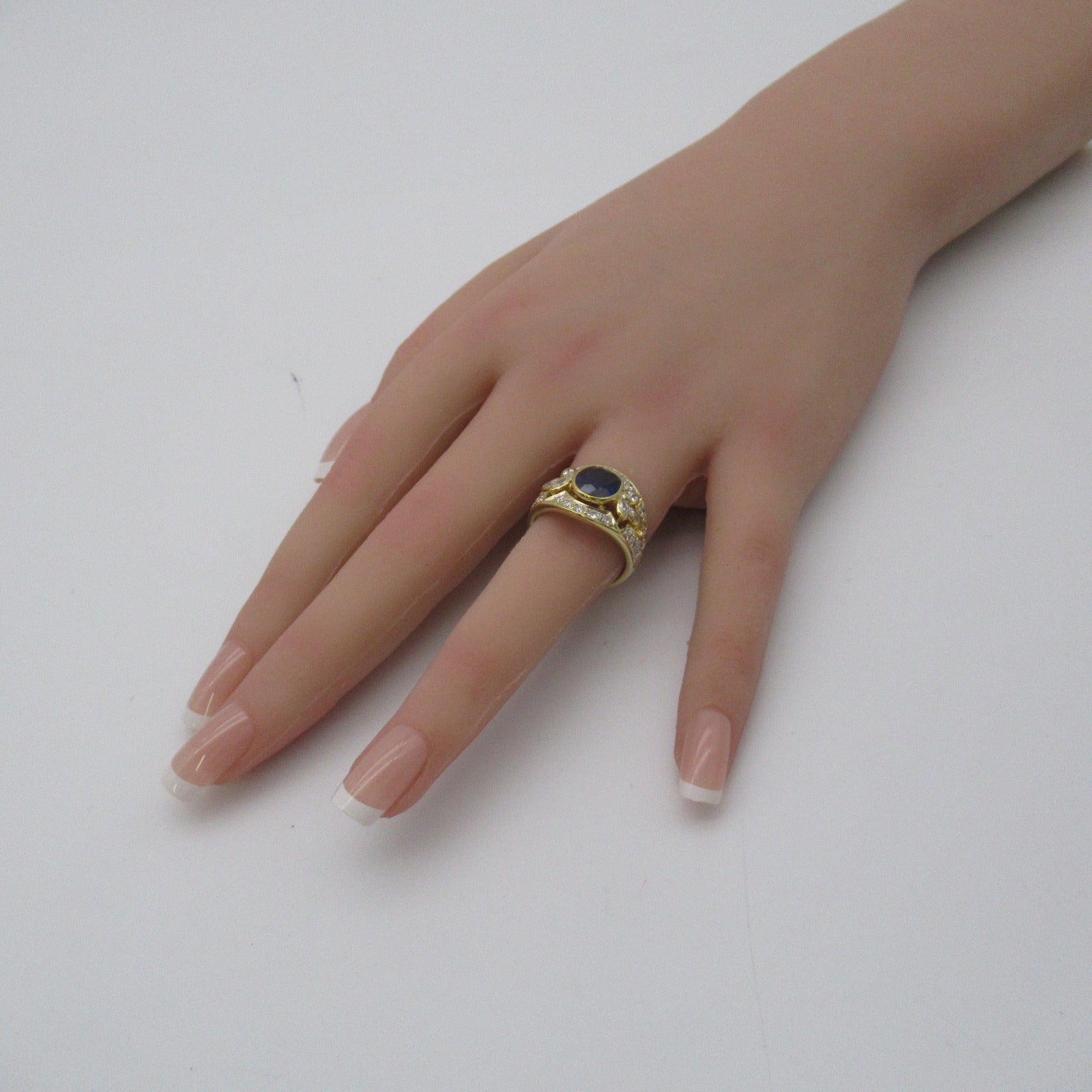 JEWELRY 【激減優惠】18K黄金Sapphire Diamond Ring 2.45ct藍寶石/1.16ct鑽石戒指US#6.5