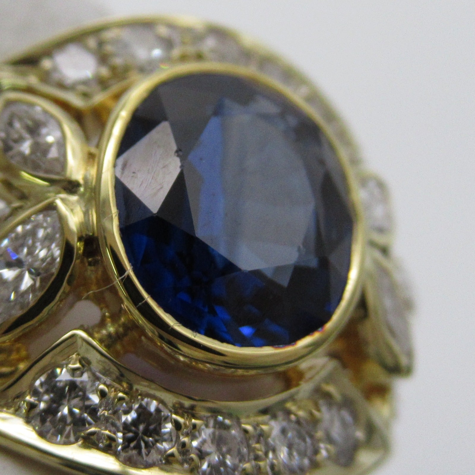 JEWELRY 【激減優惠】18K黄金Sapphire Diamond Ring 2.45ct藍寶石/1.16ct鑽石戒指US#6.5