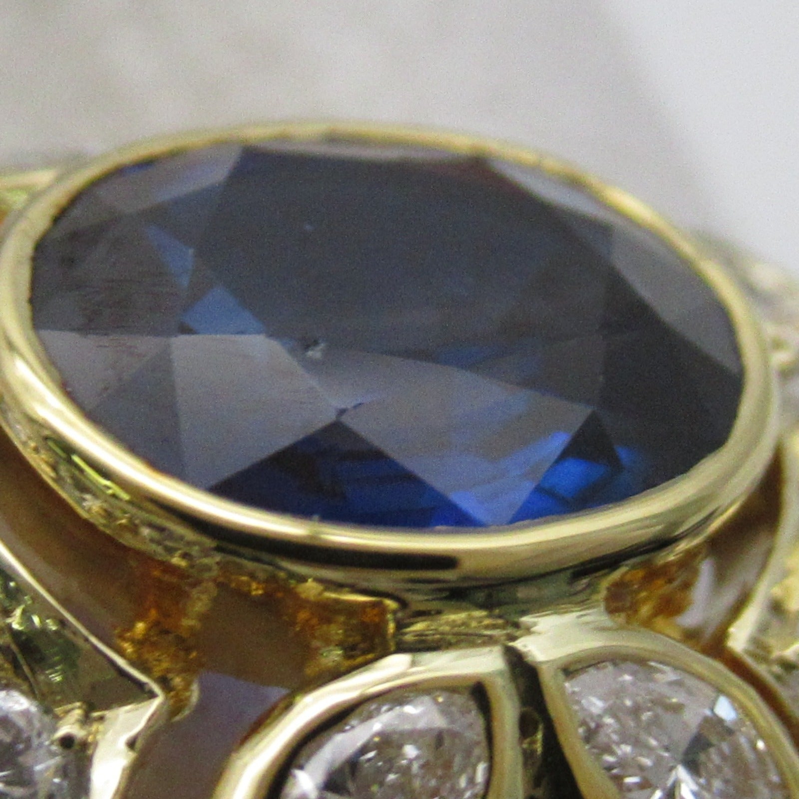 JEWELRY 【激減優惠】18K黄金Sapphire Diamond Ring 2.45ct藍寶石/1.16ct鑽石戒指US#6.5