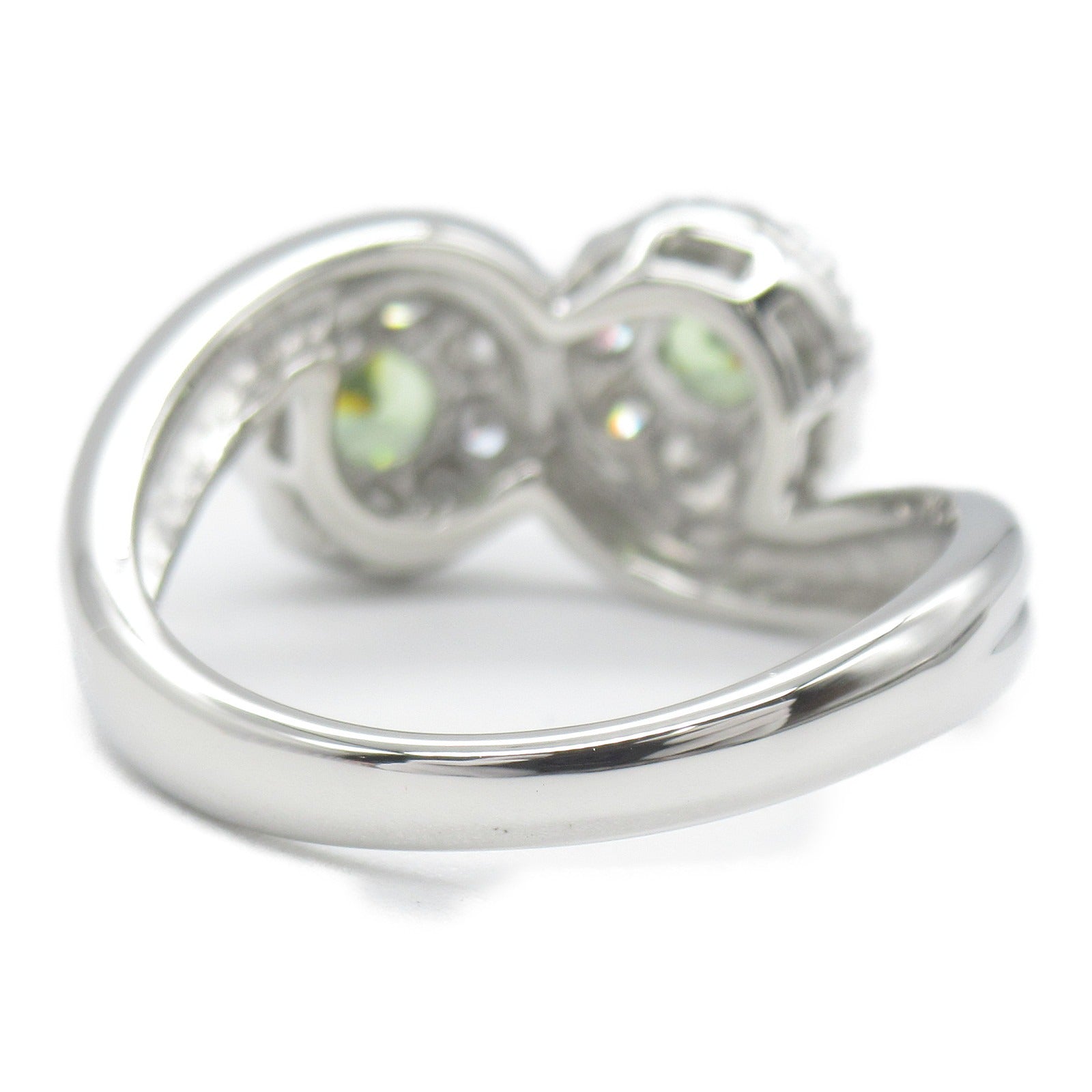 JEWELRY 【激減優惠】PT900鉑金Demantoid Garnet 0.48ct翠榴石/0.62ct鑽石戒指US#6.25