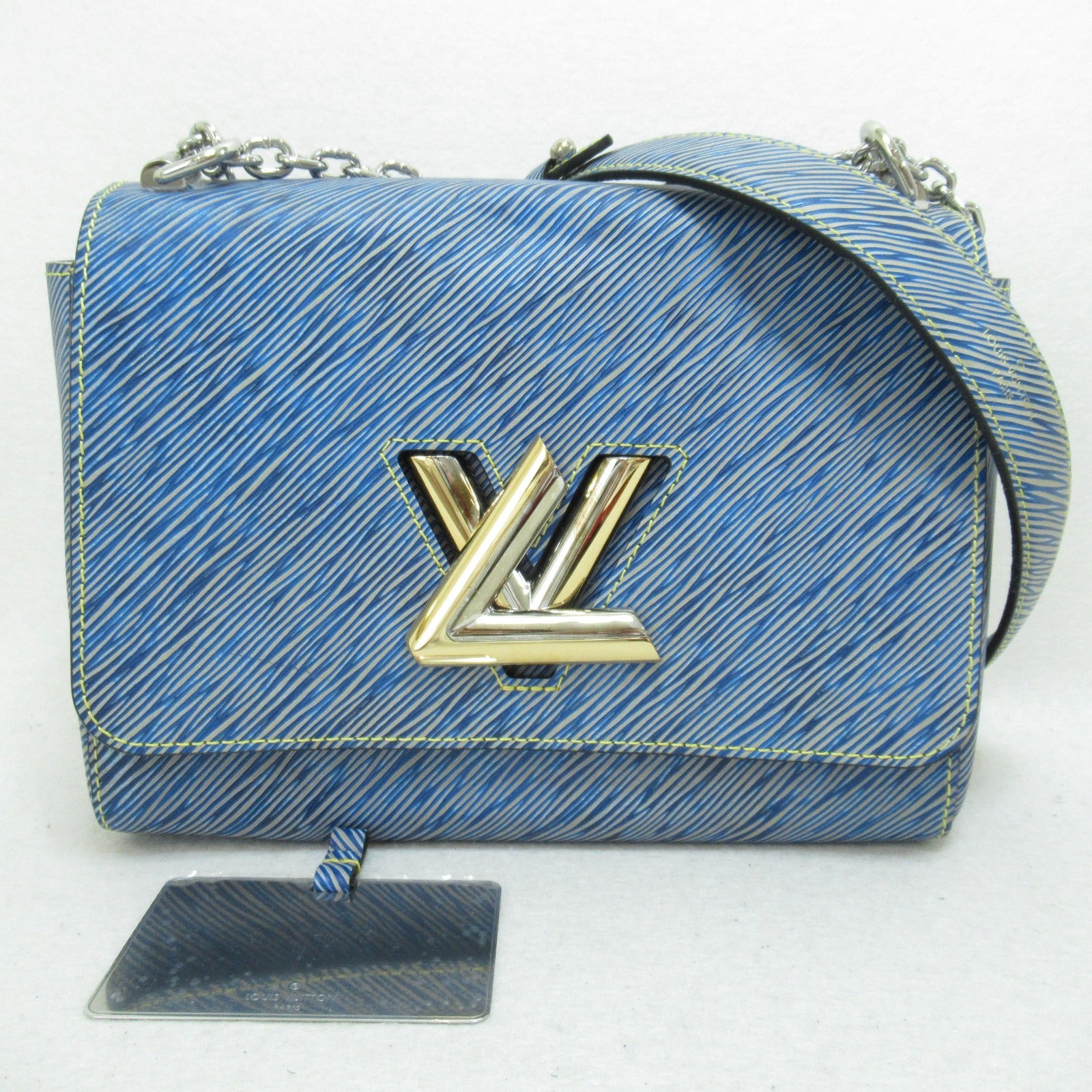 LOUIS VUITTON 【清倉大減價】Epi Twist MM金扣手挽袋藍色