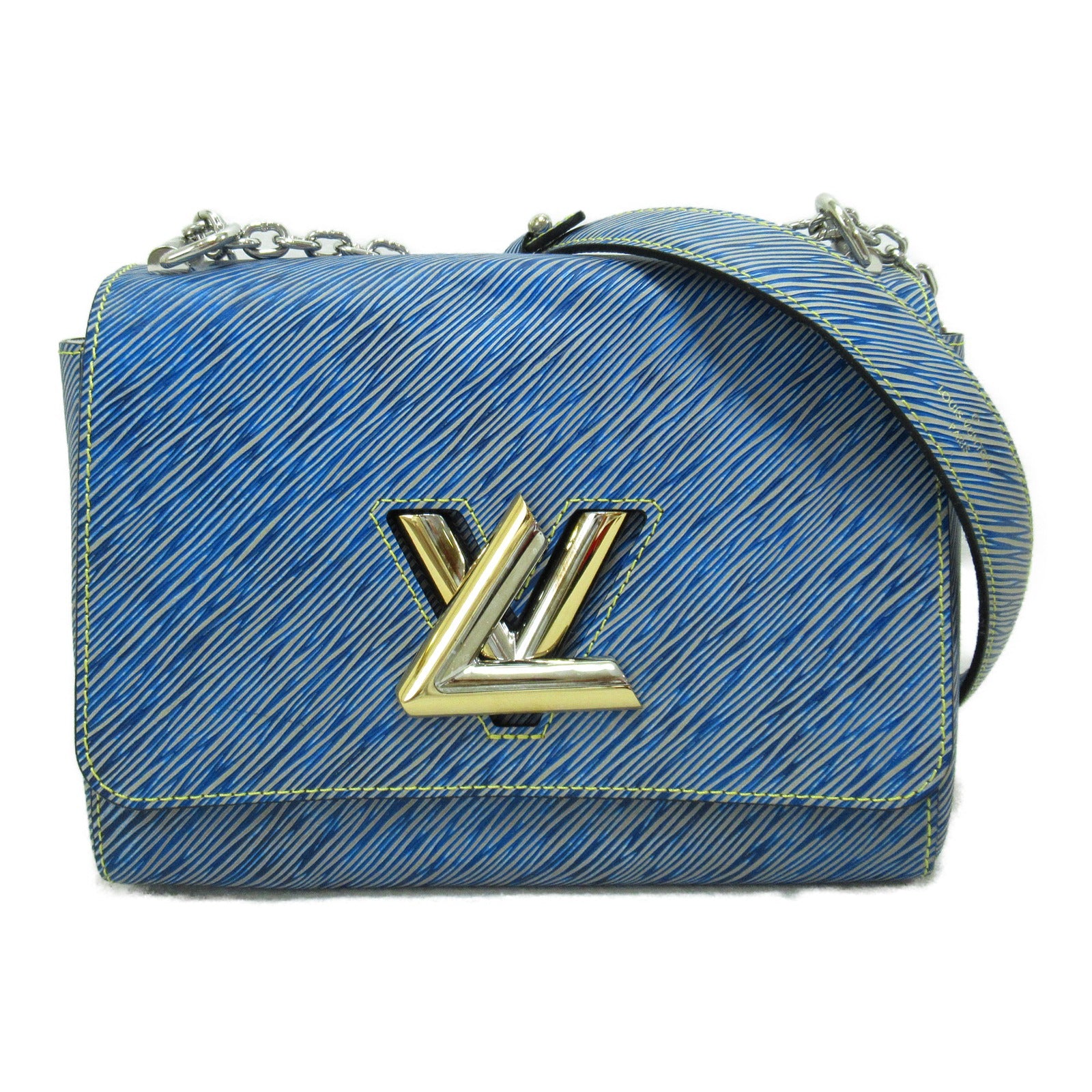 LOUIS VUITTON 【清倉大減價】Epi Twist MM金扣手挽袋藍色
