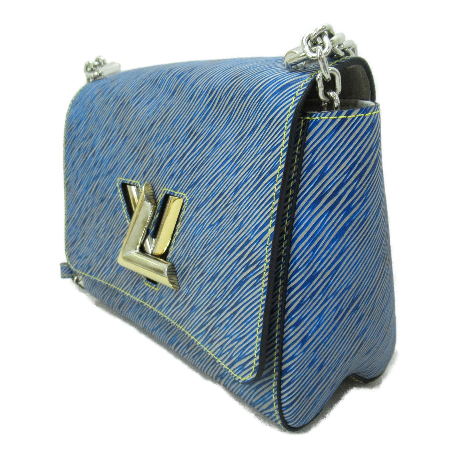 LOUIS VUITTON 【清倉大減價】Epi Twist MM金扣手挽袋藍色