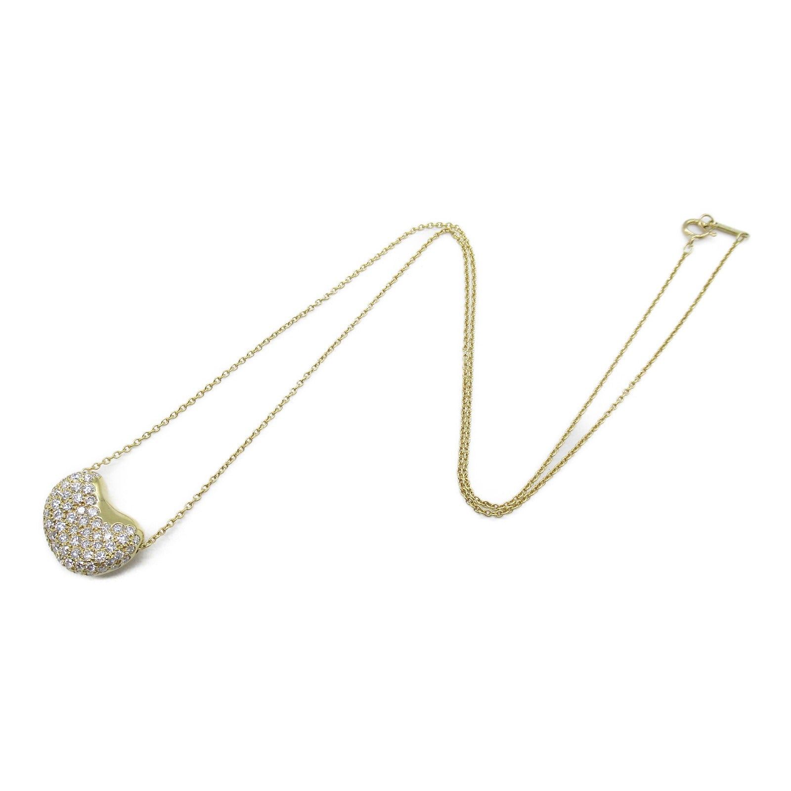 TIFFANY＆CO 【激減優惠】18K黃金Elsa Peretti Bean Design Diamond Pendant/Necklace鑽石項鍊