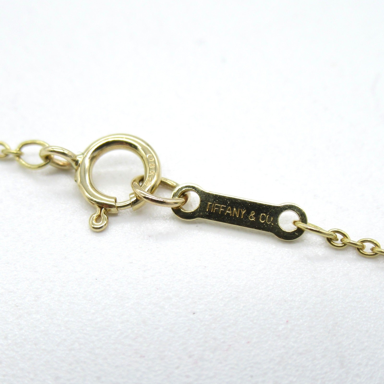 TIFFANY＆CO 【激減優惠】18K黃金Elsa Peretti Bean Design Diamond Pendant/Necklace鑽石項鍊