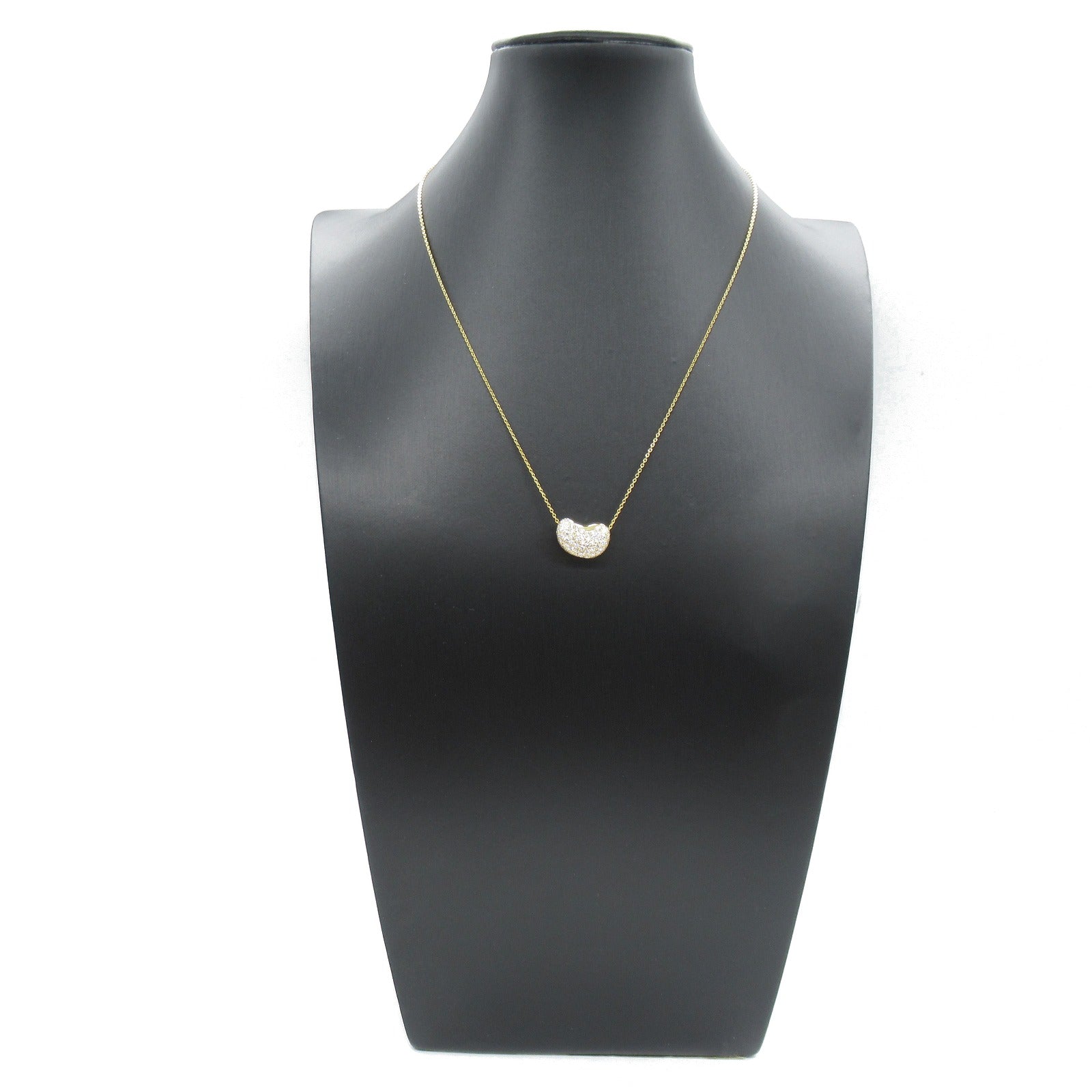 TIFFANY＆CO 【激減優惠】18K黃金Elsa Peretti Bean Design Diamond Pendant/Necklace鑽石項鍊