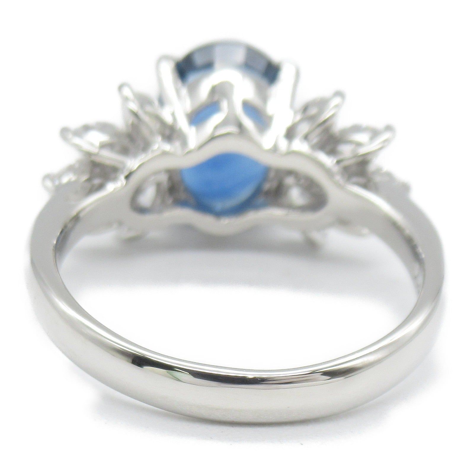 JEWELRY PT900鉑金Sapphire Diamond Ring 2.45ct藍寶石/0.60ct鑽石戒指US#6