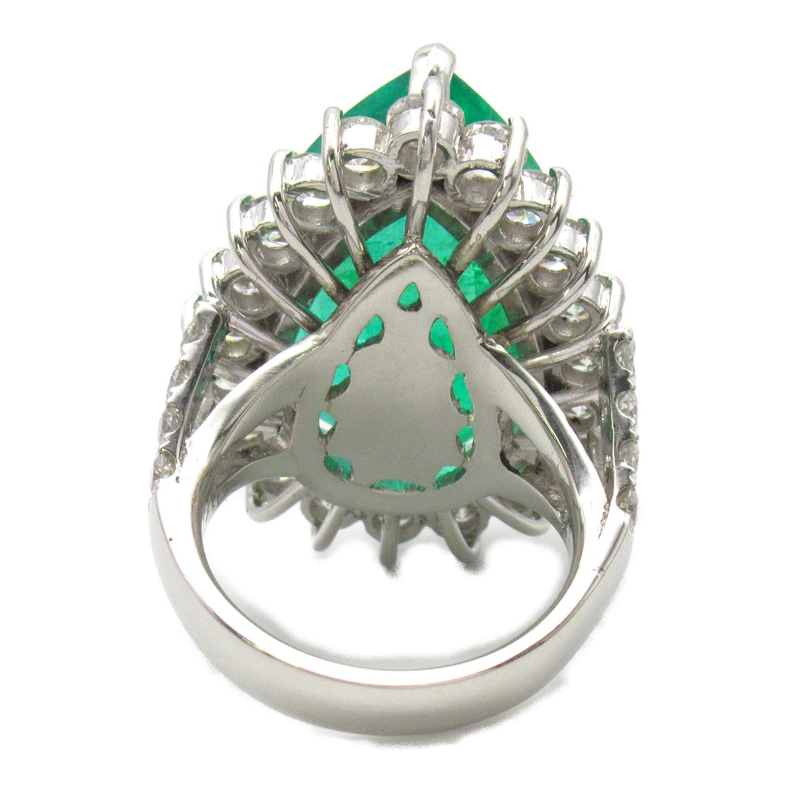 JEWELRY 【激減優惠】PT900鉑金Emerald Ring 23.613ct綠寶石/3.96ct鑽石戒指US#7.25