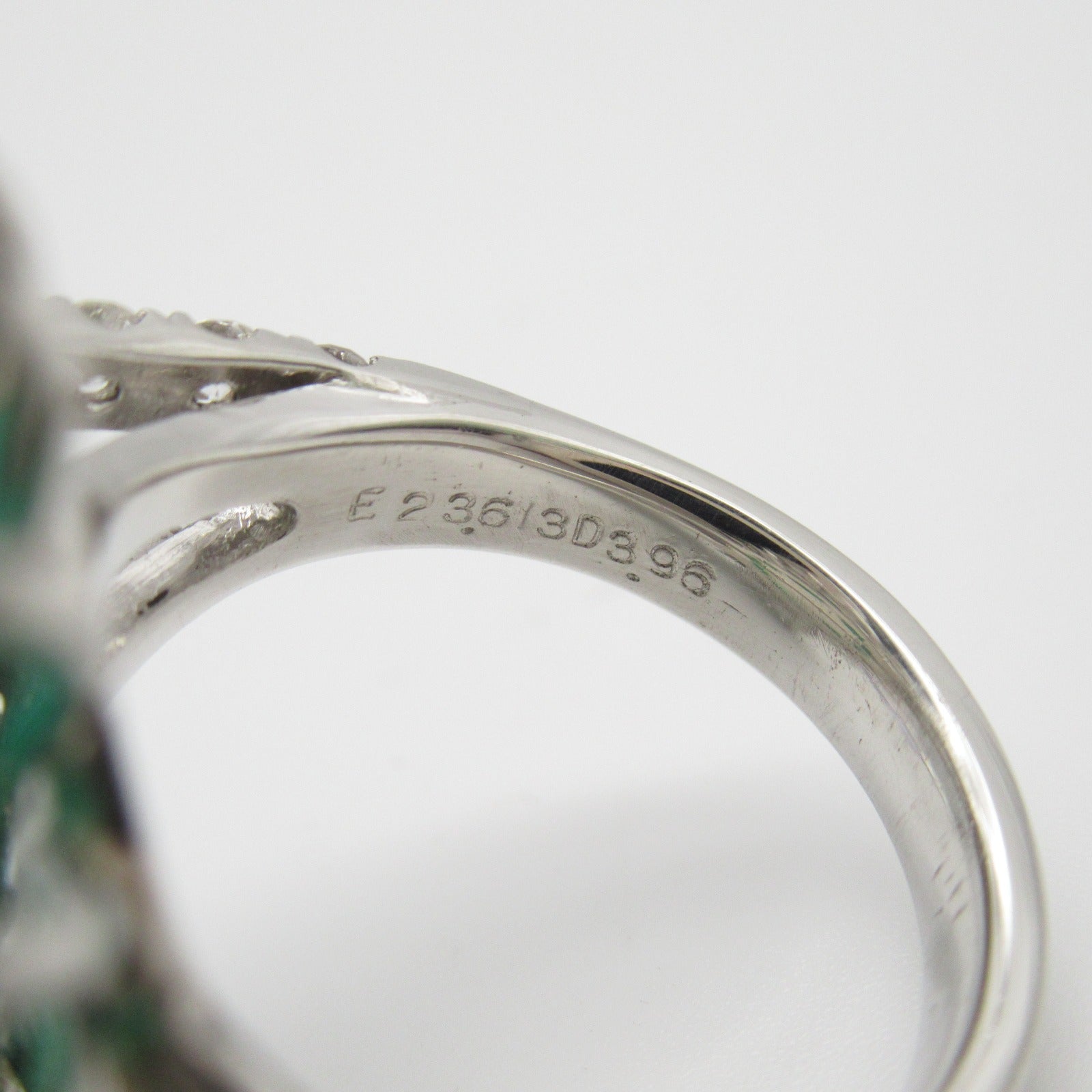 JEWELRY 【激減優惠】PT900鉑金Emerald Ring 23.613ct綠寶石/3.96ct鑽石戒指US#7.25