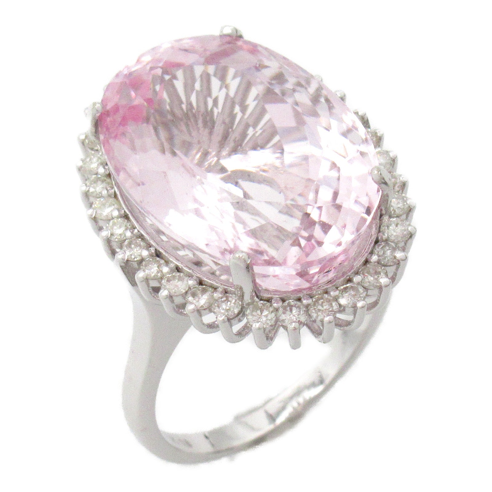 JEWELRY 18K白金Morganite Diamond Ring 18.30ct摩根石/0.72ct鑽石戒指US#7.25