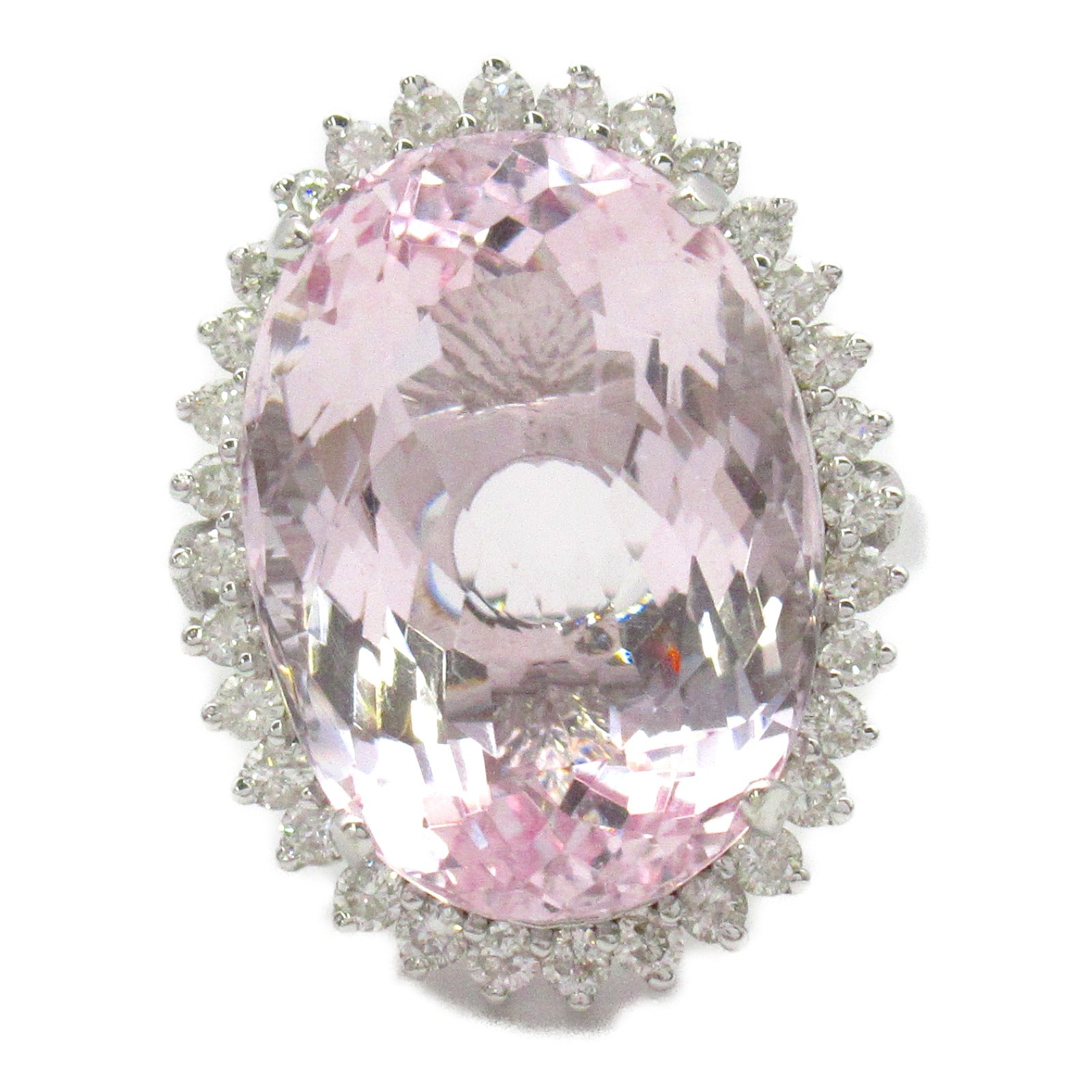 JEWELRY 18K白金Morganite Diamond Ring 18.30ct摩根石/0.72ct鑽石戒指US#7.25