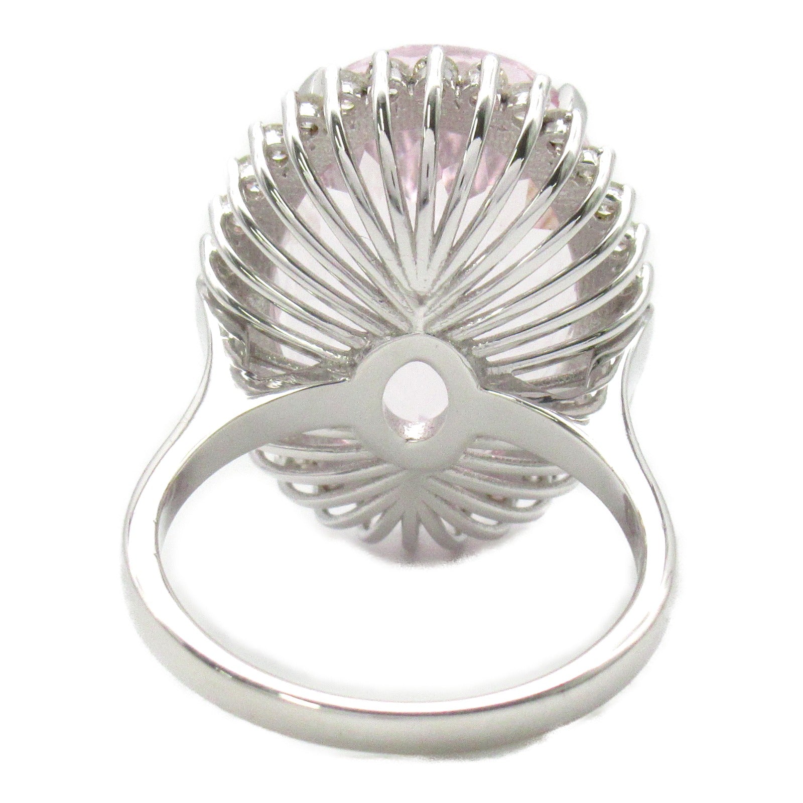 JEWELRY 18K白金Morganite Diamond Ring 18.30ct摩根石/0.72ct鑽石戒指US#7.25