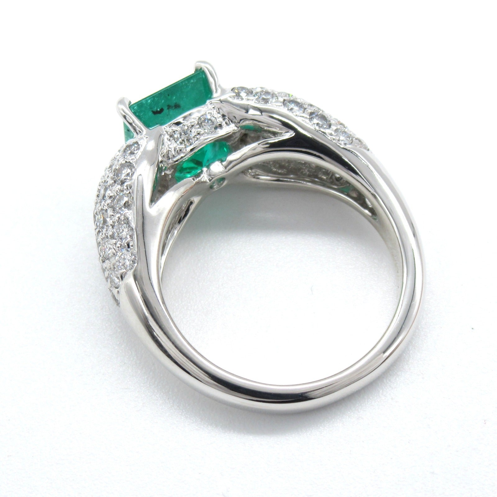 JEWELRY 【激減優惠】18K白金Emerald Ring 2.27ct綠寶石/1.30ct鑽石戒指US#5.5