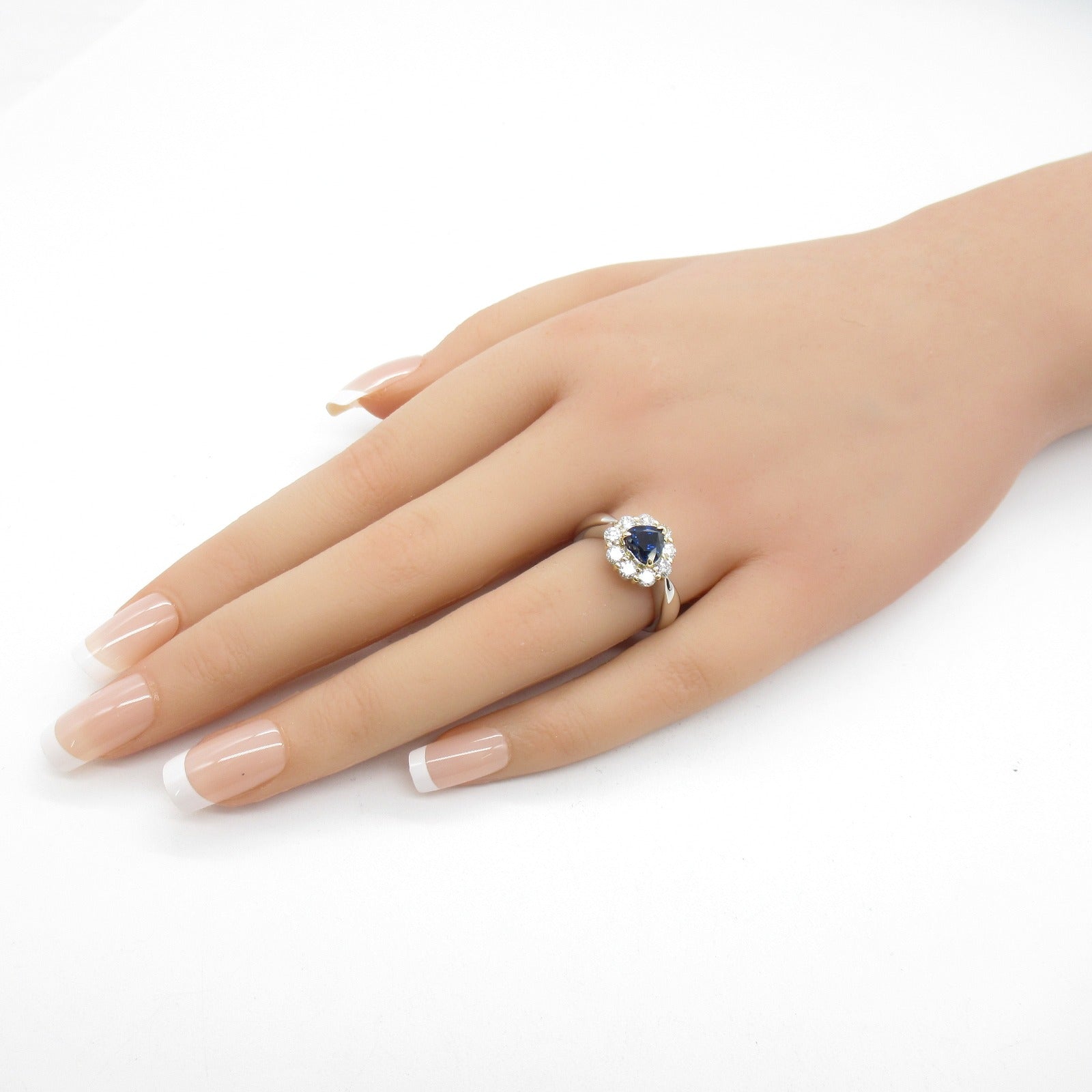 JEWELRY 【激減優惠】PT900鉑金/18K黃金Sapphire Diamond Ring 1.44ct藍寶石/0.74ct鑽石戒指US#5.75