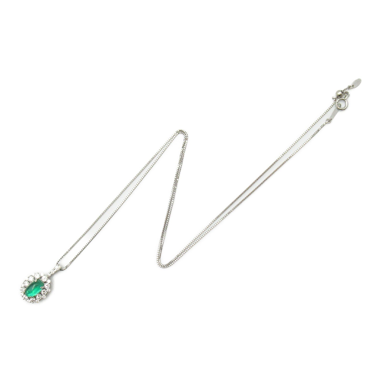 JEWELRY 【激減優惠】PT850鉑金/PT950鉑金Emerald Diamond Necklace 0.976ct綠寶石/0.51ct鑽石項鍊