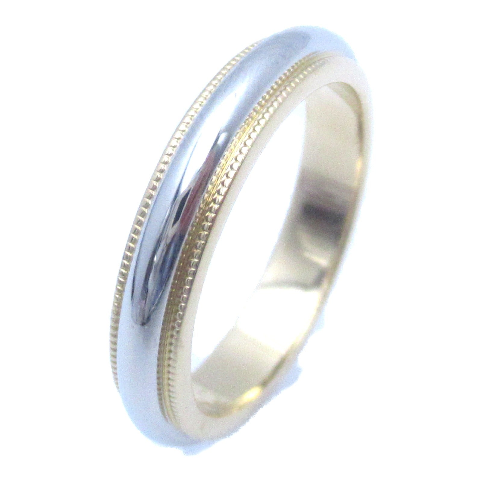 TIFFANY＆CO 18K黃金/PT950鉑金Milgrain Ring戒指US#5.5