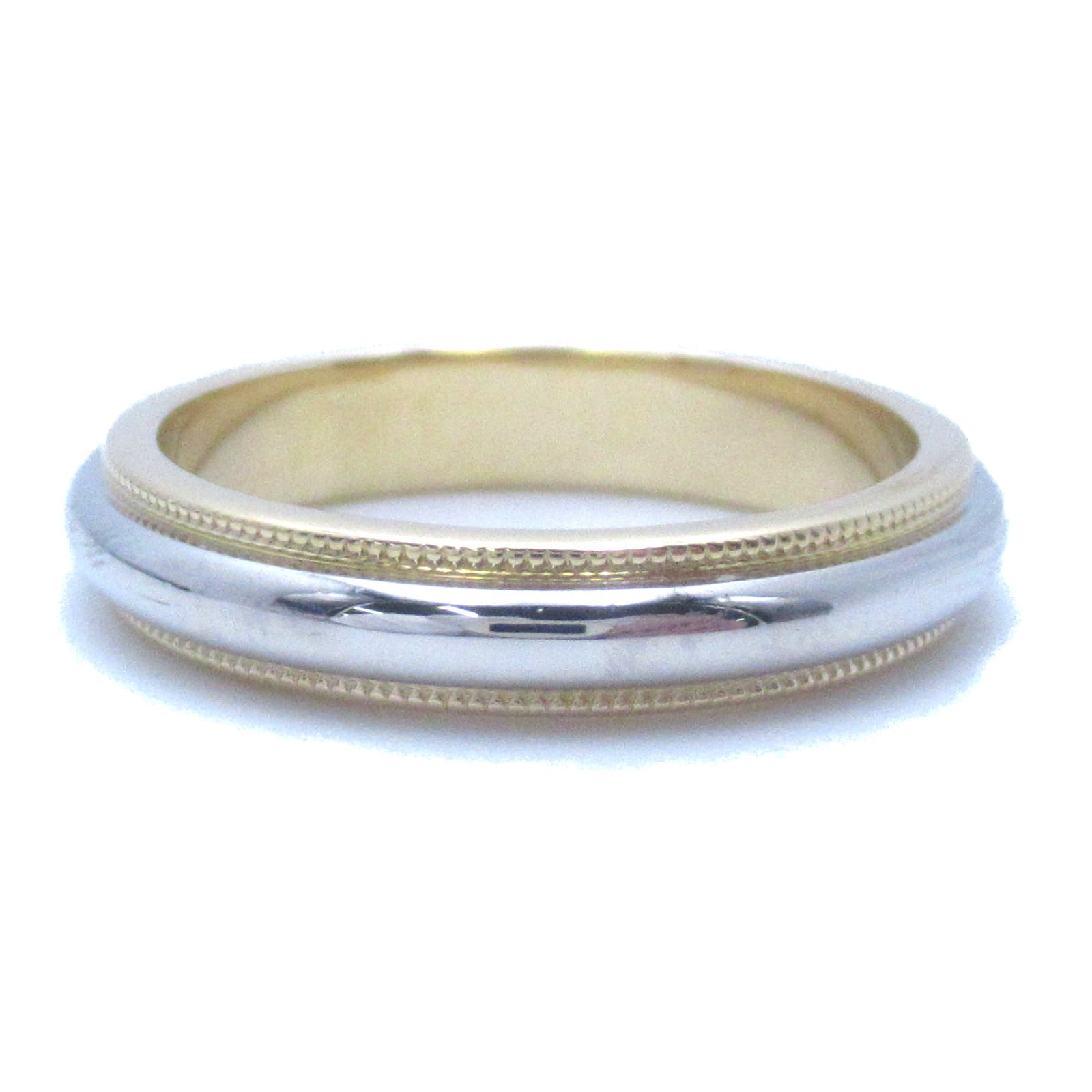 TIFFANY＆CO 18K黃金/PT950鉑金Milgrain Ring戒指US#5.5