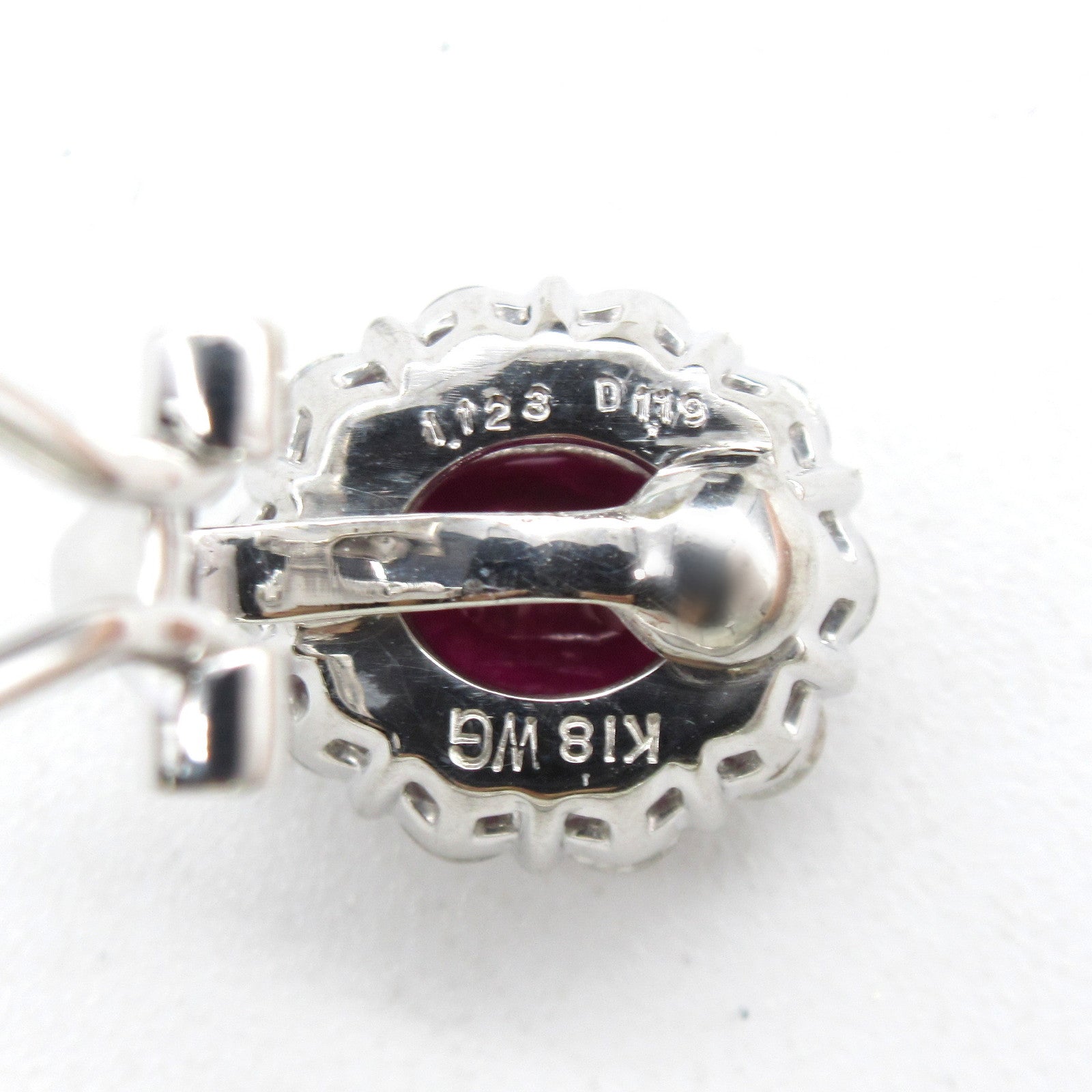 JEWELRY 【激減優惠】18K白金/14K白金Ruby Diamond Earrings 1.123ct/1.071ct紅寶石/1.19ct鑽石耳環