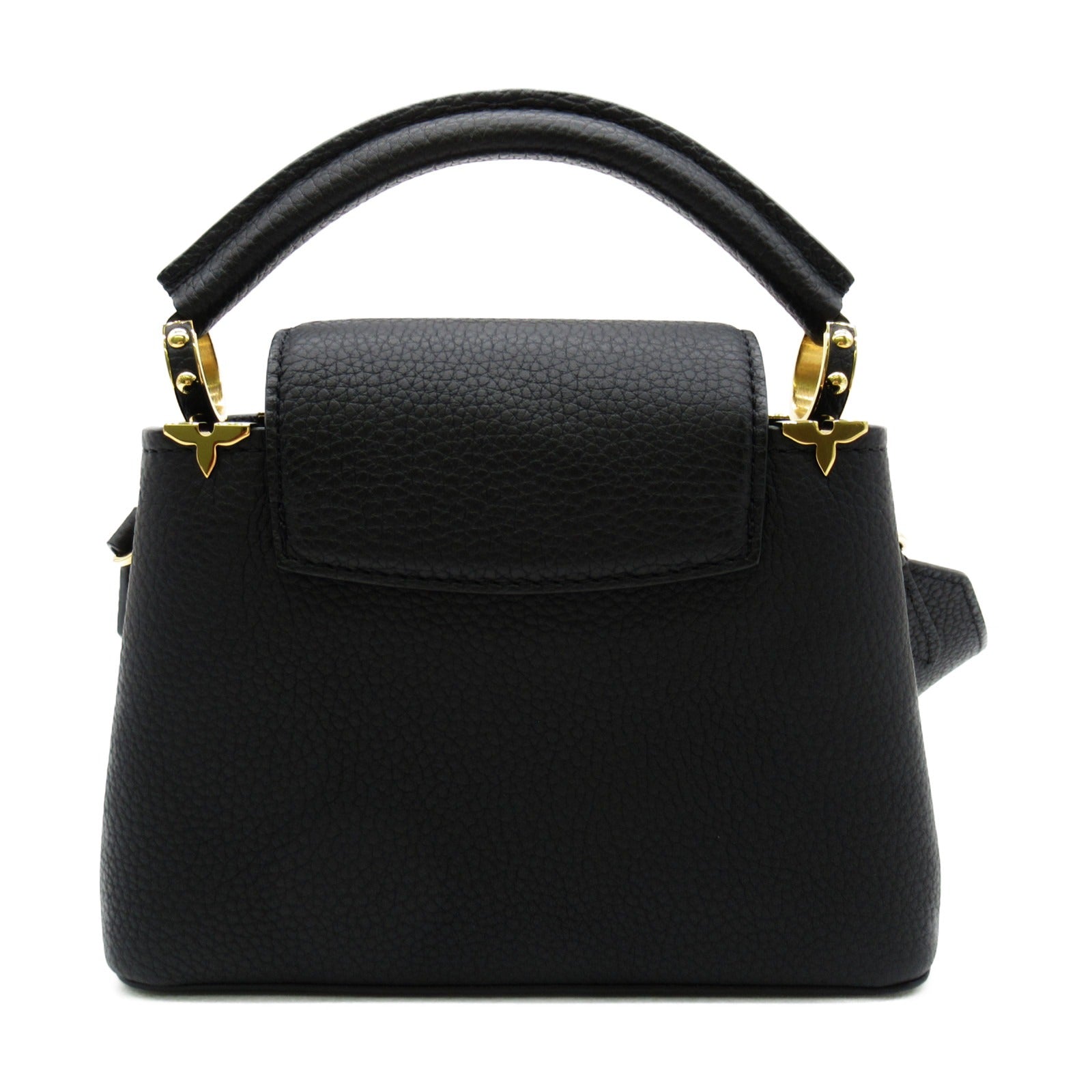 LOUIS VUITTON 【激減優惠】Taurillon皮革Capucines Mini金扣手挽肩背兩用袋黑色