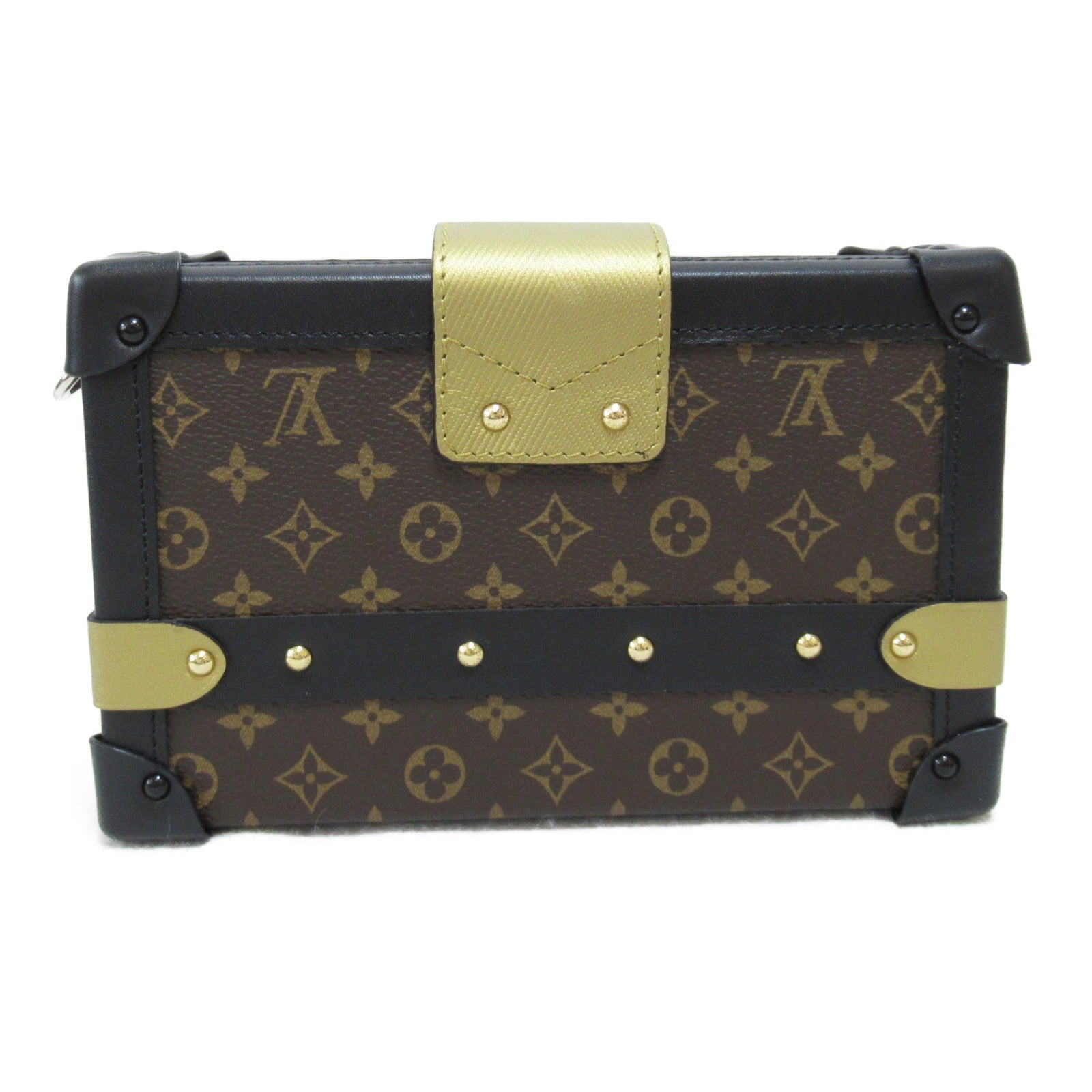 LOUIS VUITTON 【清倉大減價】Monogram Petite Malle金扣肩背袋啡色