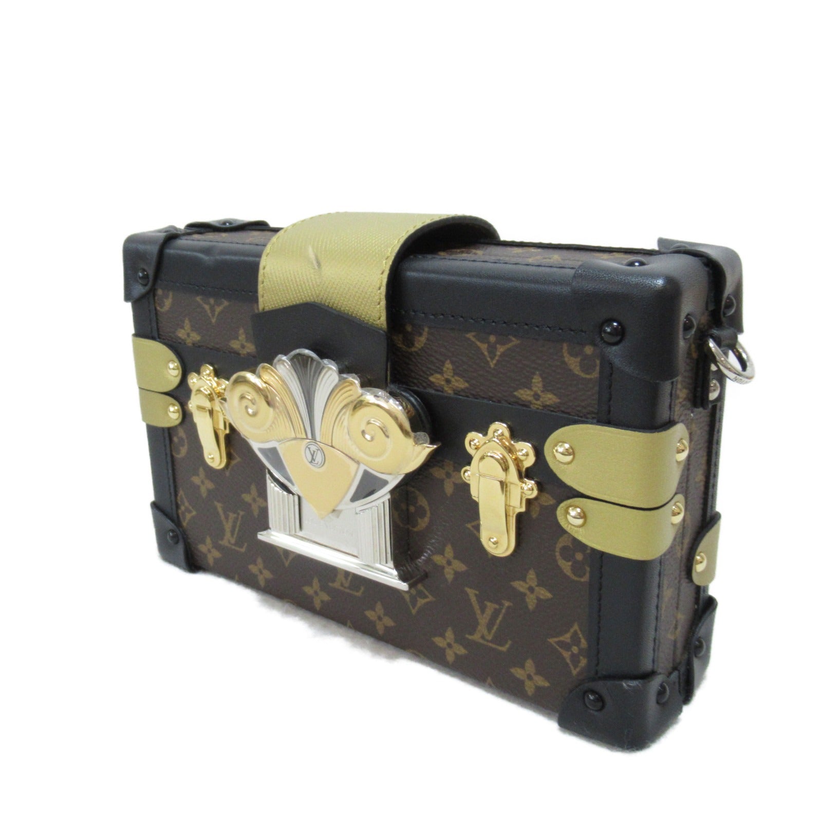 LOUIS VUITTON 【清倉大減價】Monogram Petite Malle金扣肩背袋啡色