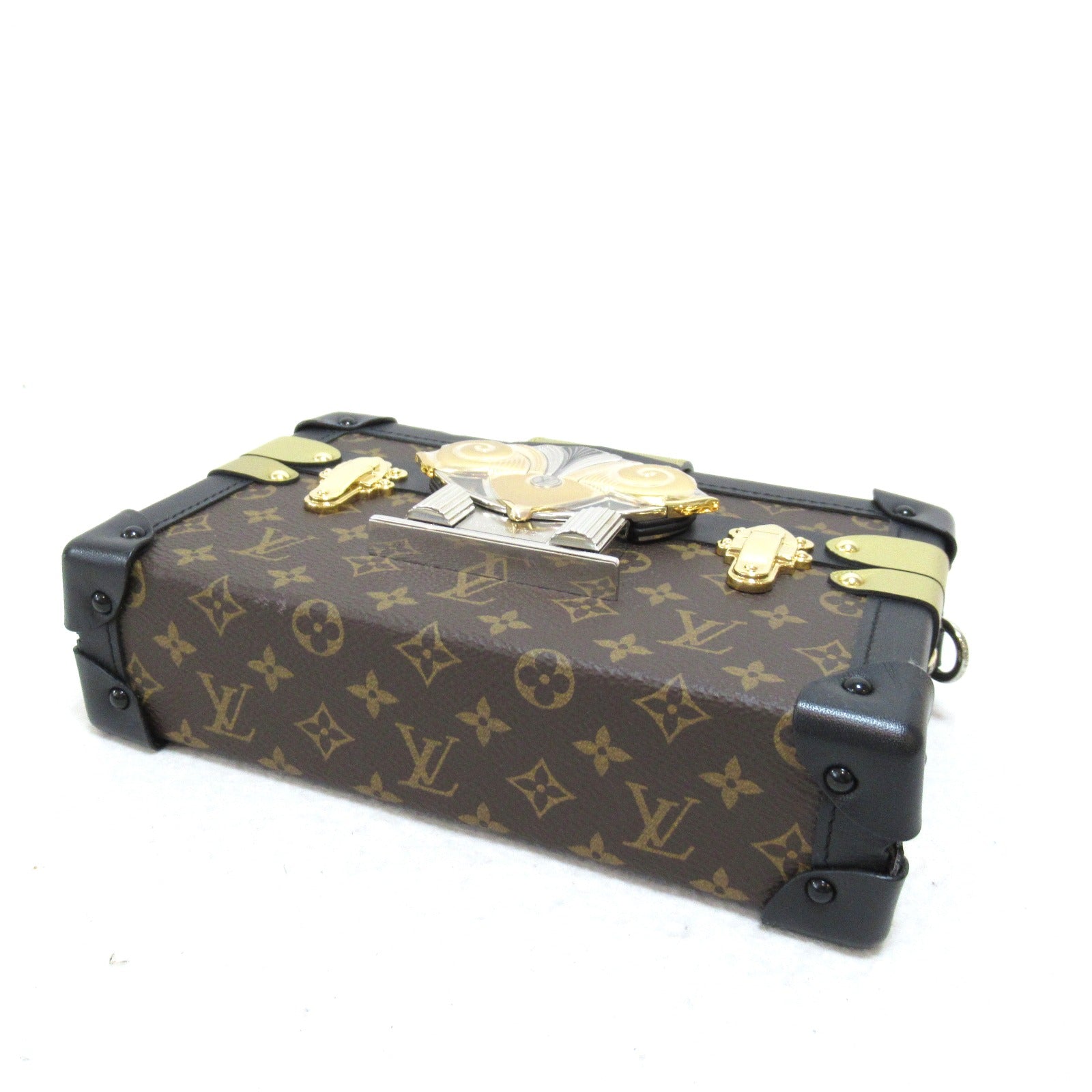 LOUIS VUITTON 【清倉大減價】Monogram Petite Malle金扣肩背袋啡色