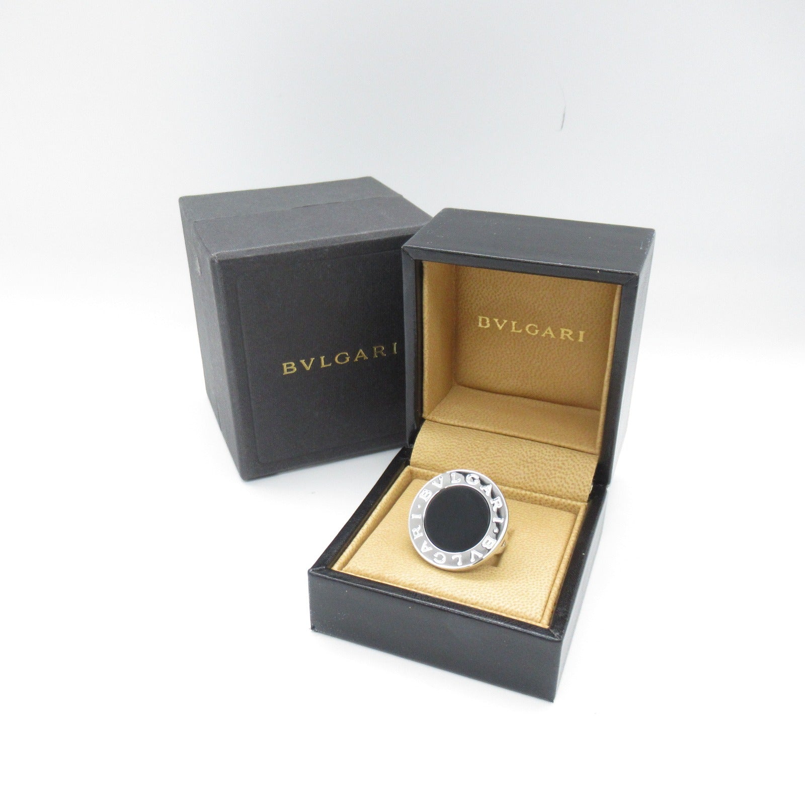 BVLGARI 18K白金/縞瑪瑙Bvlgari Bvlgari Ring戒指US#5.5