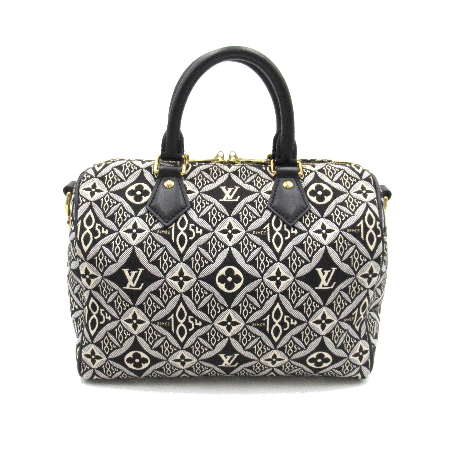LOUIS VUITTON 【清倉大減價】Monogram Jacquard Speedy Bandolier 25 Since 1854手挽肩背兩用袋黑色/Noir