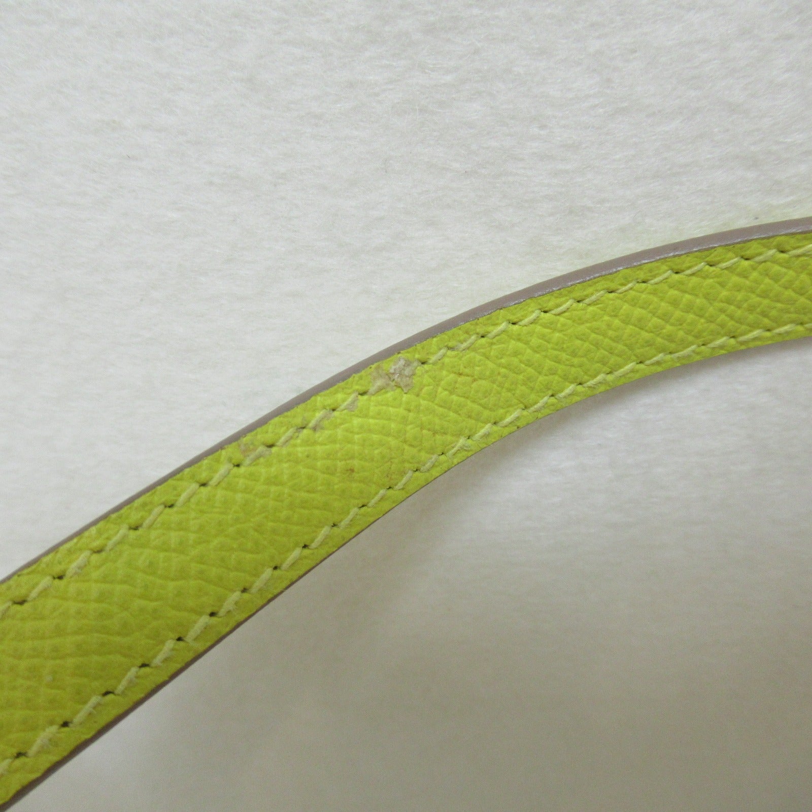 HERMES 【激減優惠】Epsom皮革Mini Constance銀扣肩背袋Lime檸檬黃色