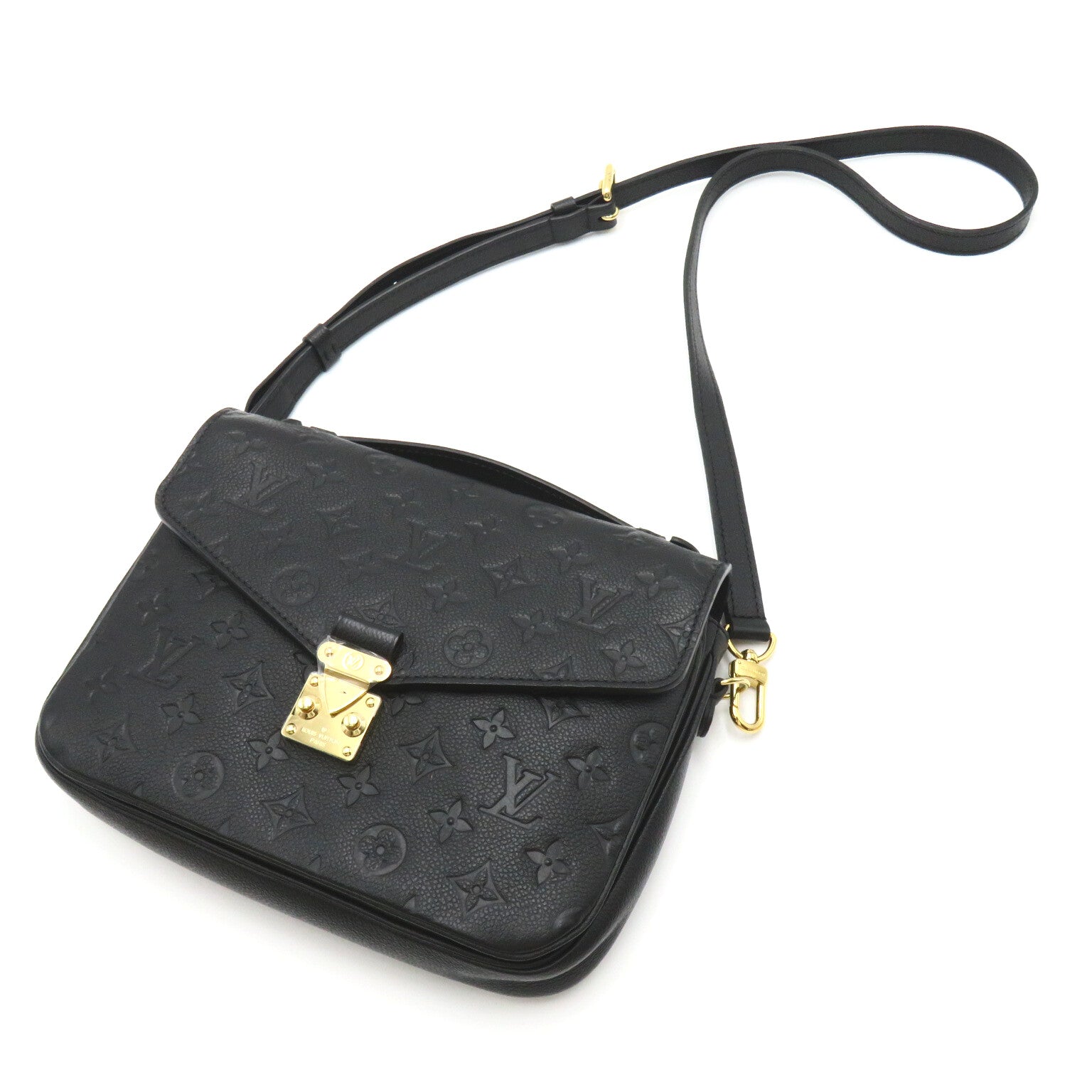 LOUIS VUITTON 【激減優惠】Monogram Empreinte Pochette Metis金扣手挽肩背兩用袋黑色
