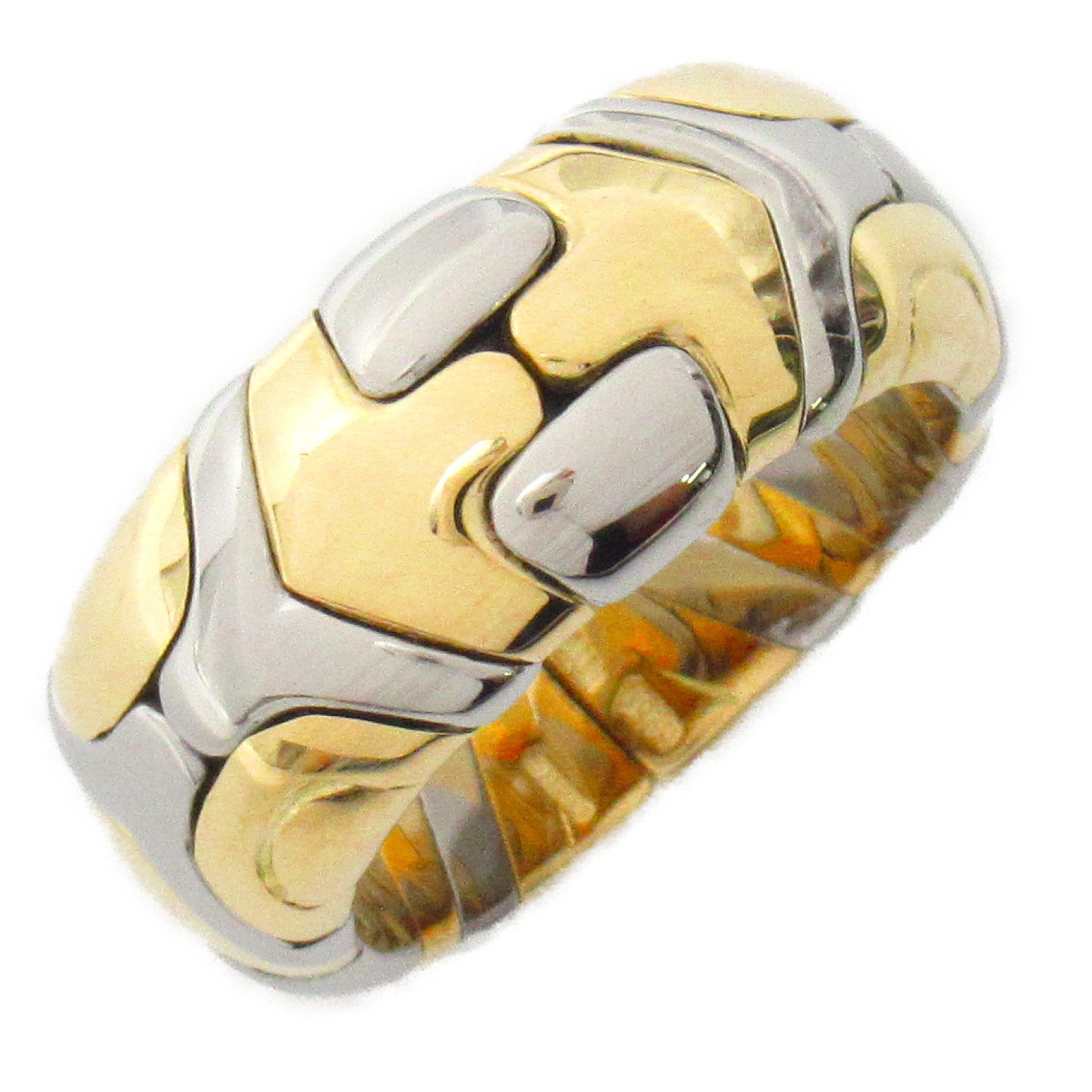 BVLGARI 18K黃金/不鏽鋼Alveare Ring戒指US#6
