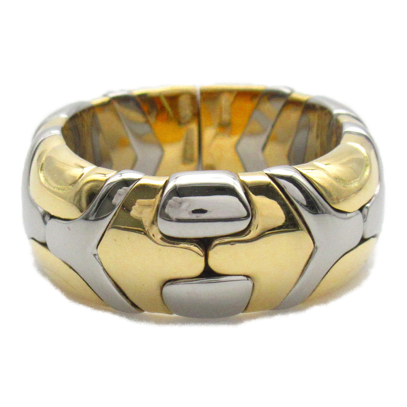 BVLGARI 18K黃金/不鏽鋼Alveare Ring戒指US#6