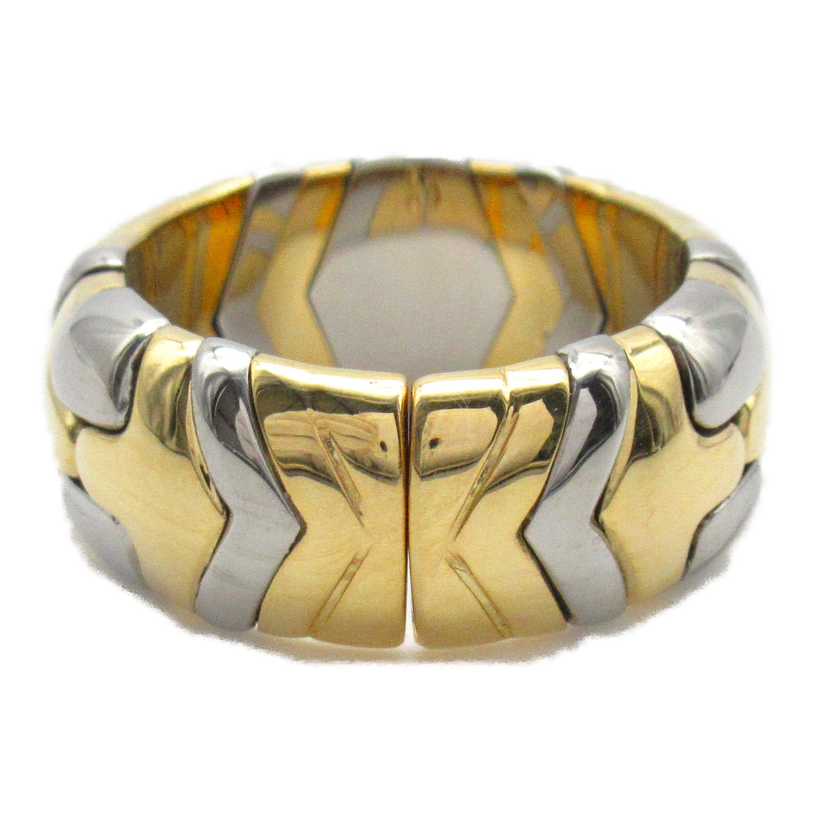 BVLGARI 18K黃金/不鏽鋼Alveare Ring戒指US#6