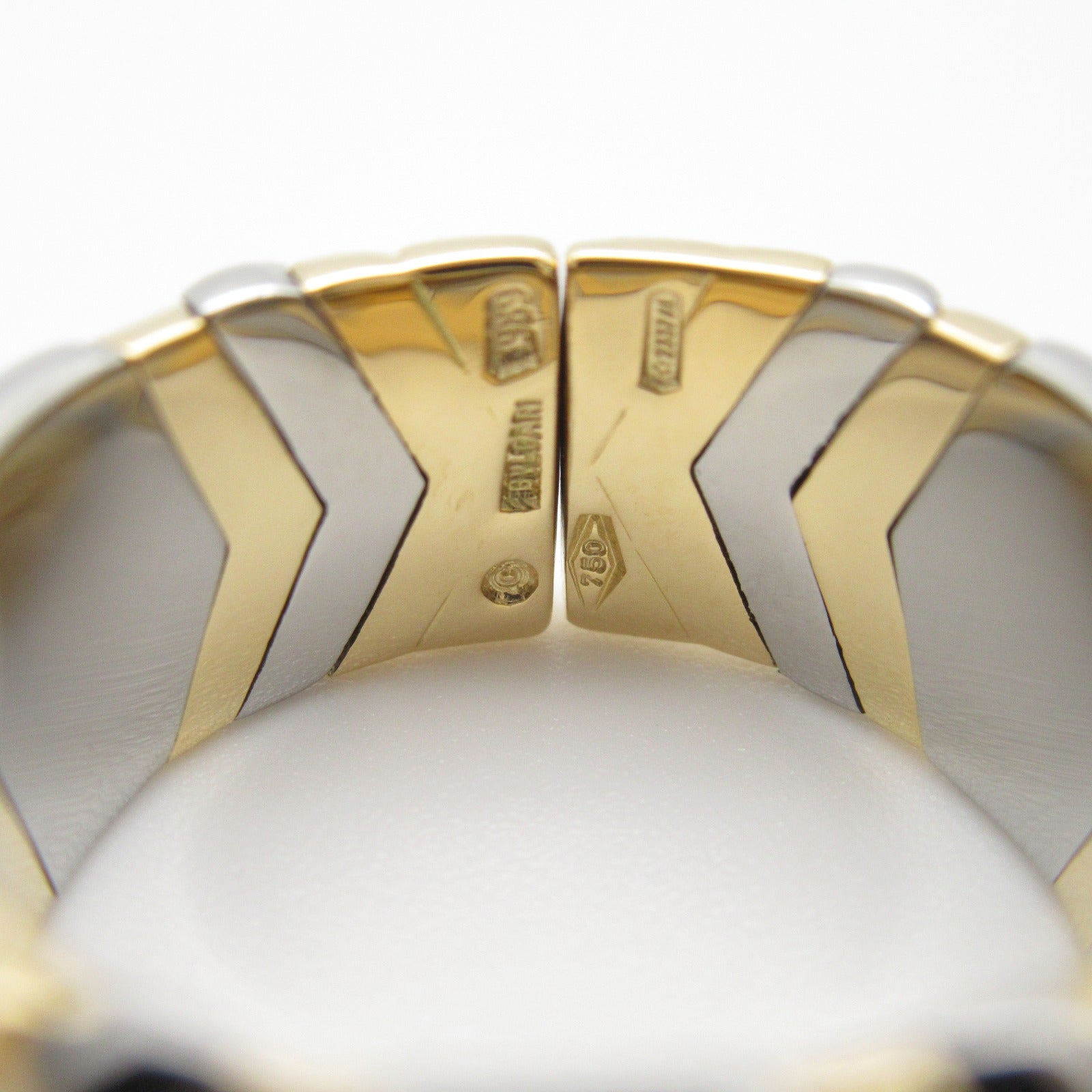 BVLGARI 18K黃金/不鏽鋼Alveare Ring戒指US#6