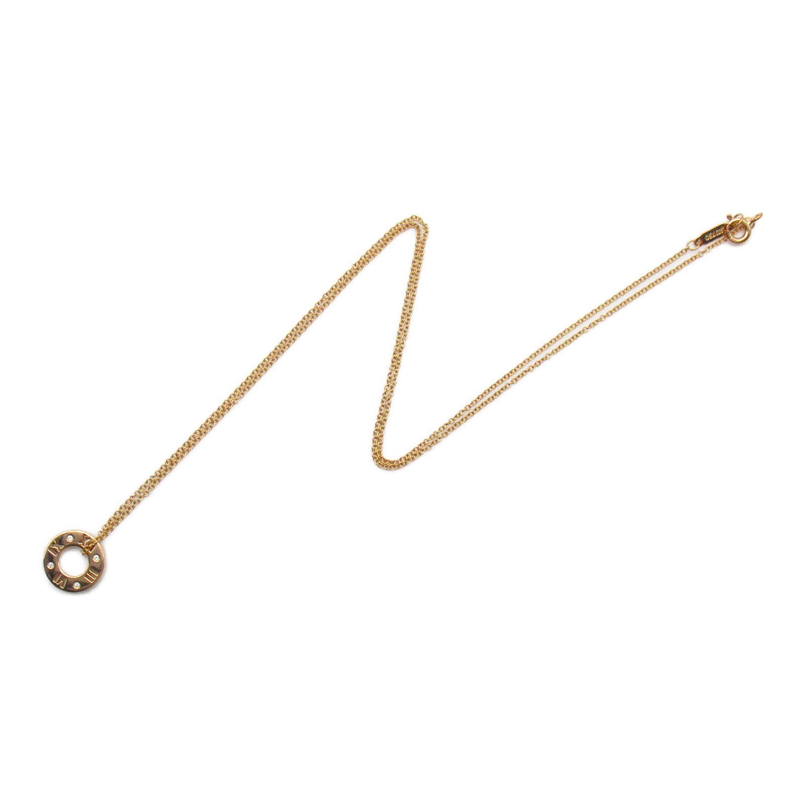 TIFFANY＆CO 18K玫瑰金Atlas 4 Diamond Necklace鑽石項鍊