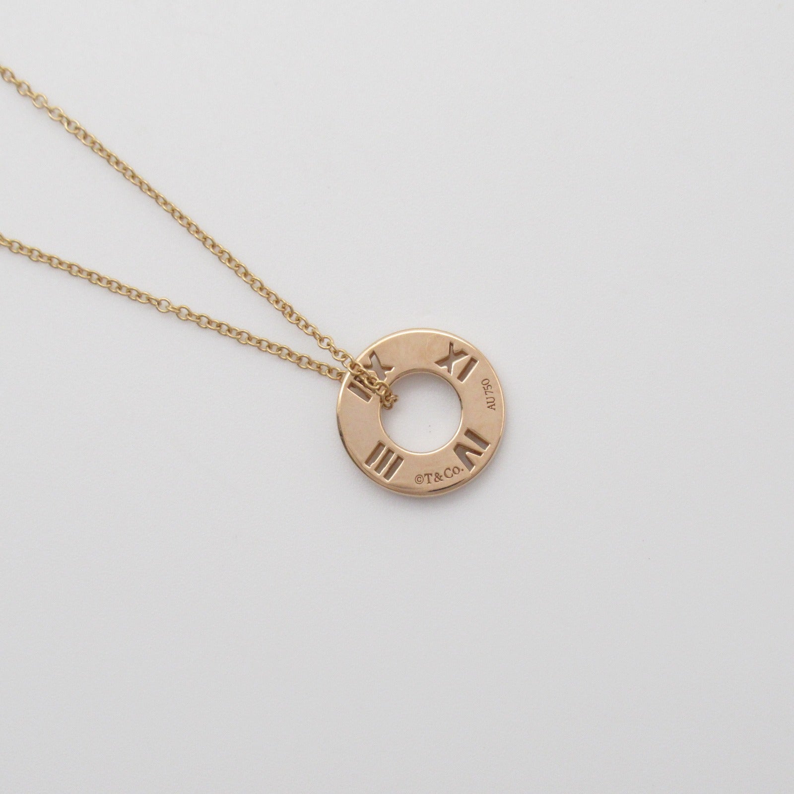 TIFFANY＆CO 18K玫瑰金Atlas 4 Diamond Necklace鑽石項鍊