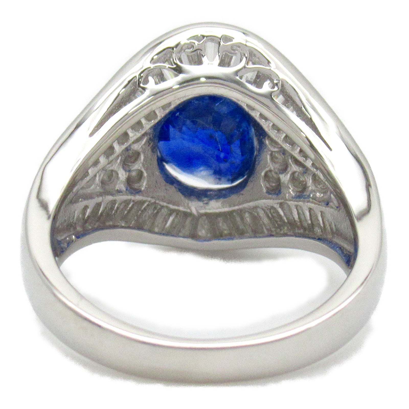JEWELRY PT900鉑金Sapphire Ring 2.92ct藍寶石/1.33ct鑽石戒指US#6.25