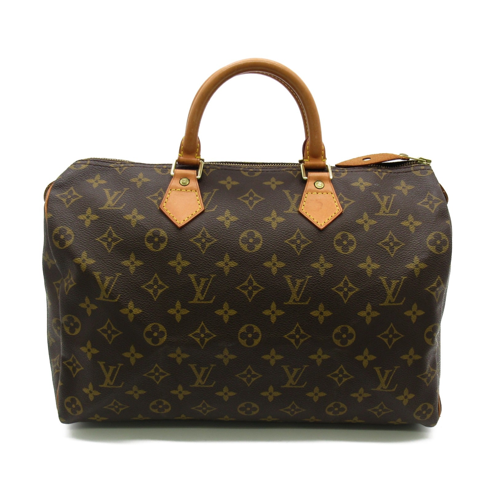 LOUIS VUITTON Monogram Speedy 35金扣手挽袋啡色
