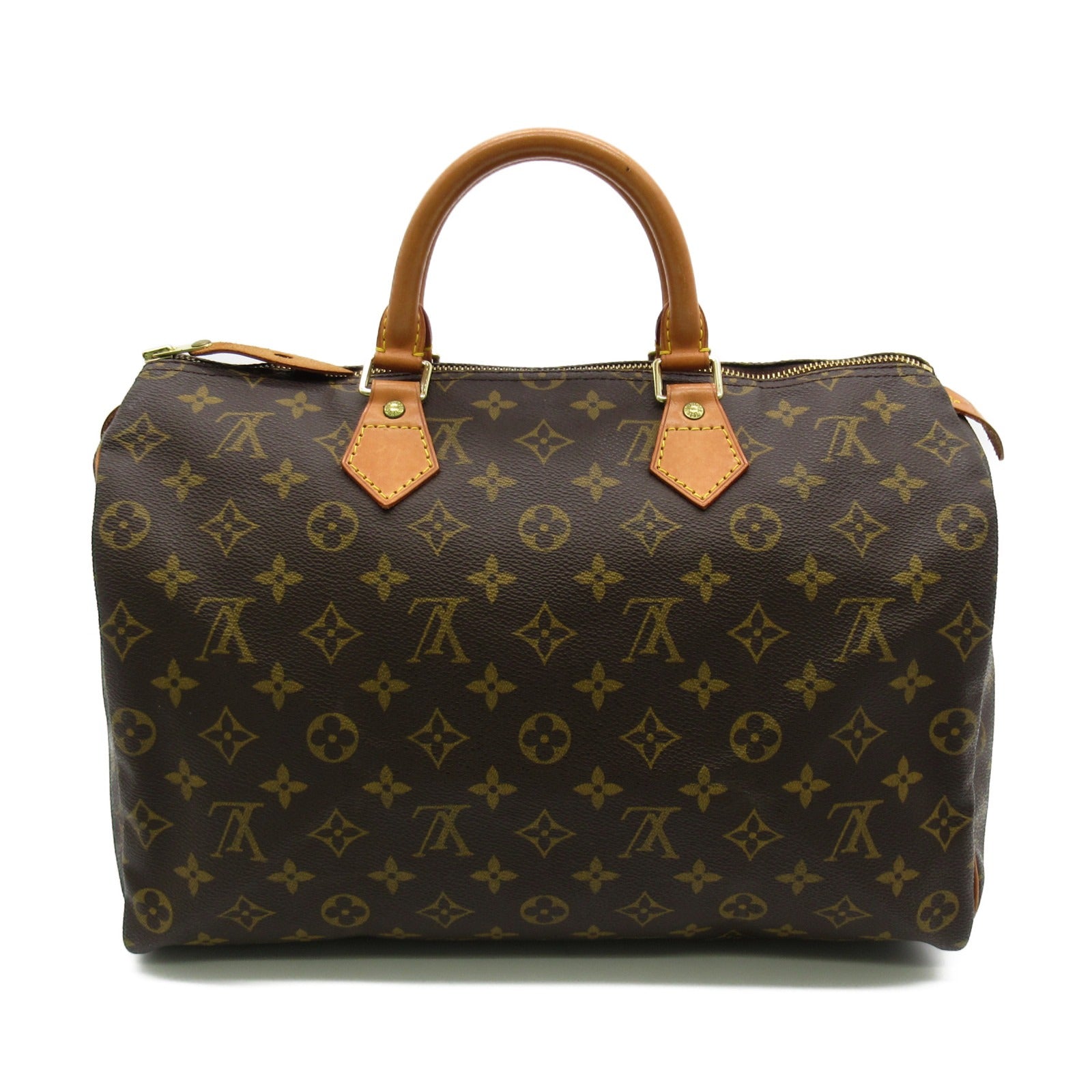 LOUIS VUITTON Monogram Speedy 35金扣手挽袋啡色