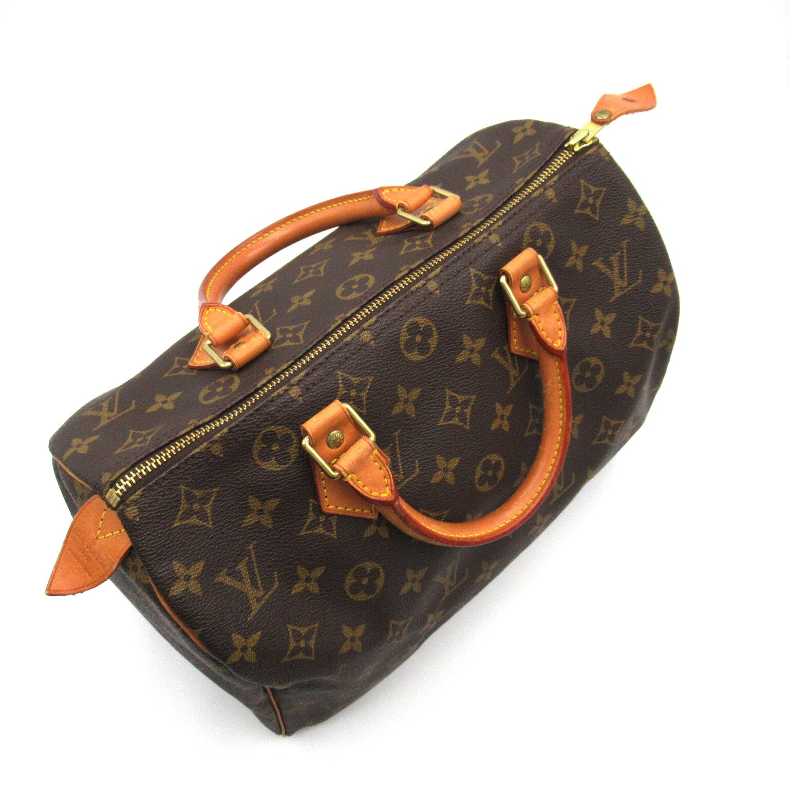 LOUIS VUITTON 【清倉大減價】Monogram Speedy 30金扣手挽袋啡色