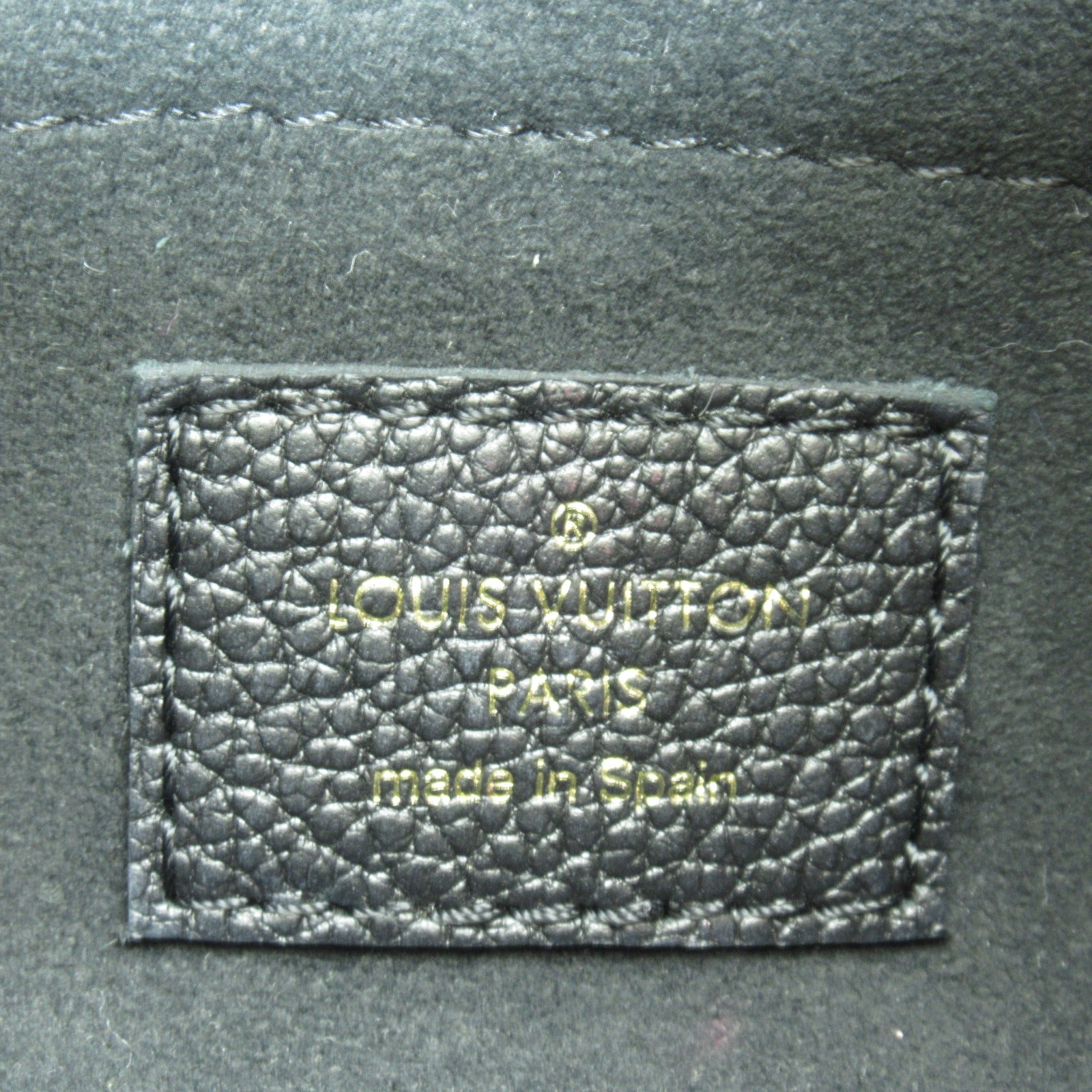 LOUIS VUITTON Monogram Empreinte Bagatelle NM金扣手挽肩背兩用袋黑色
