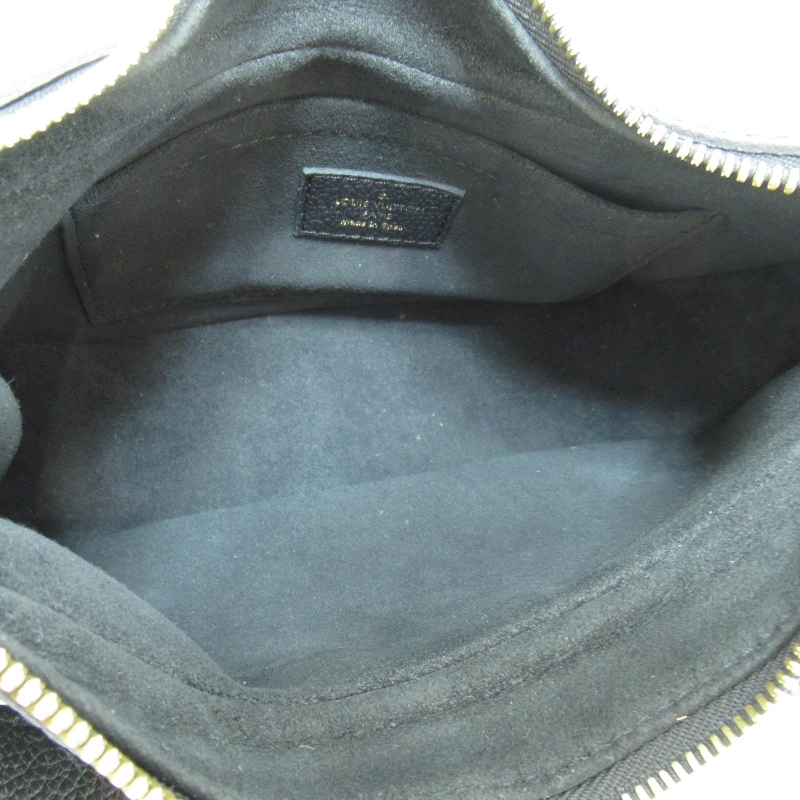 LOUIS VUITTON Monogram Empreinte Bagatelle NM金扣手挽肩背兩用袋黑色